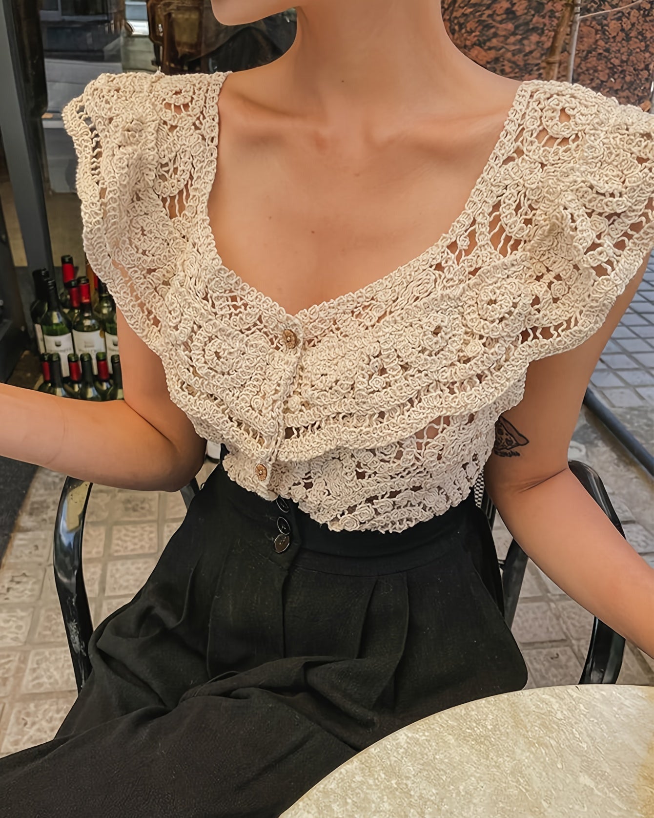 Caroline – Elegant Boho Blouse with Button Placket