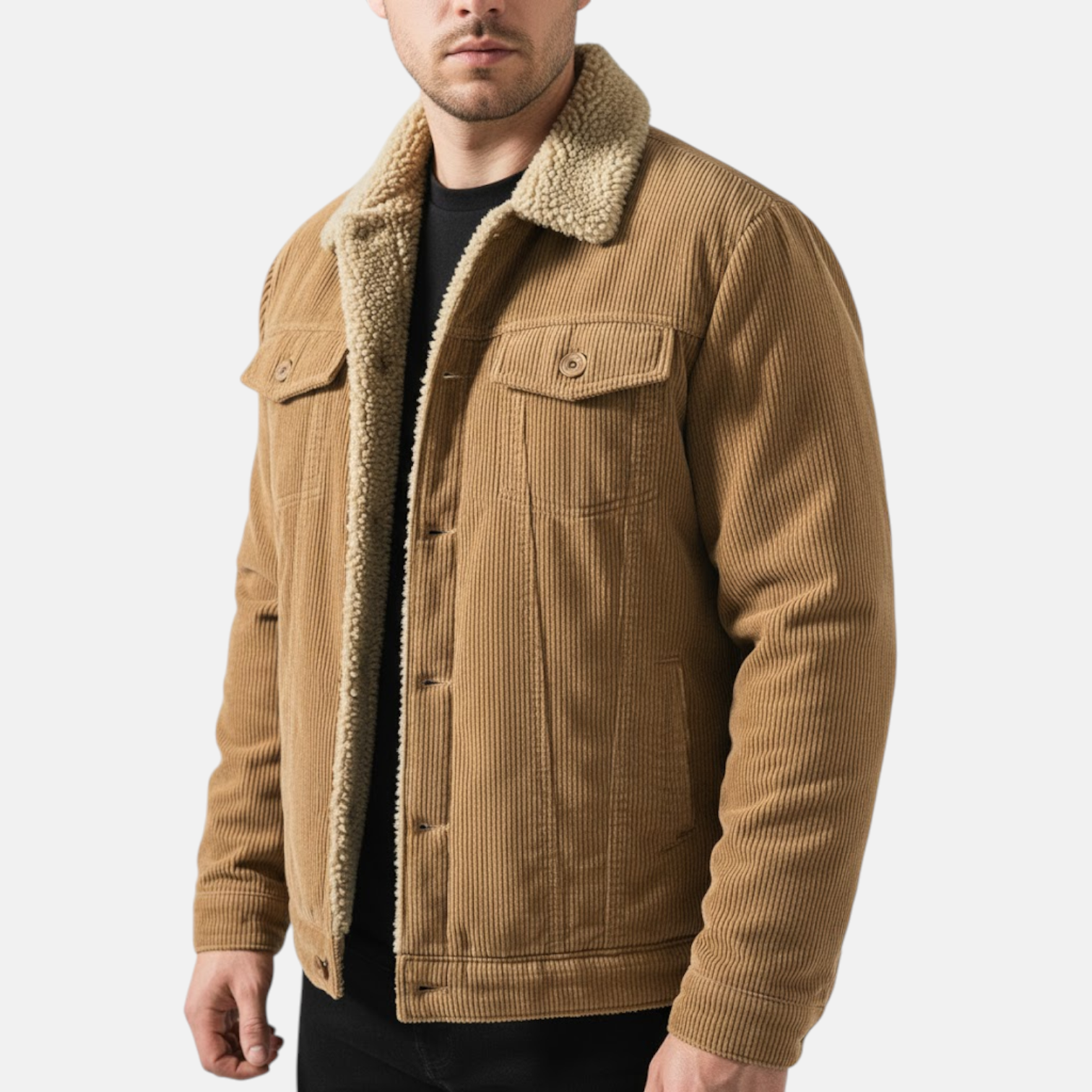 Jaro – Men's Cord Jacket with Teddy Lining