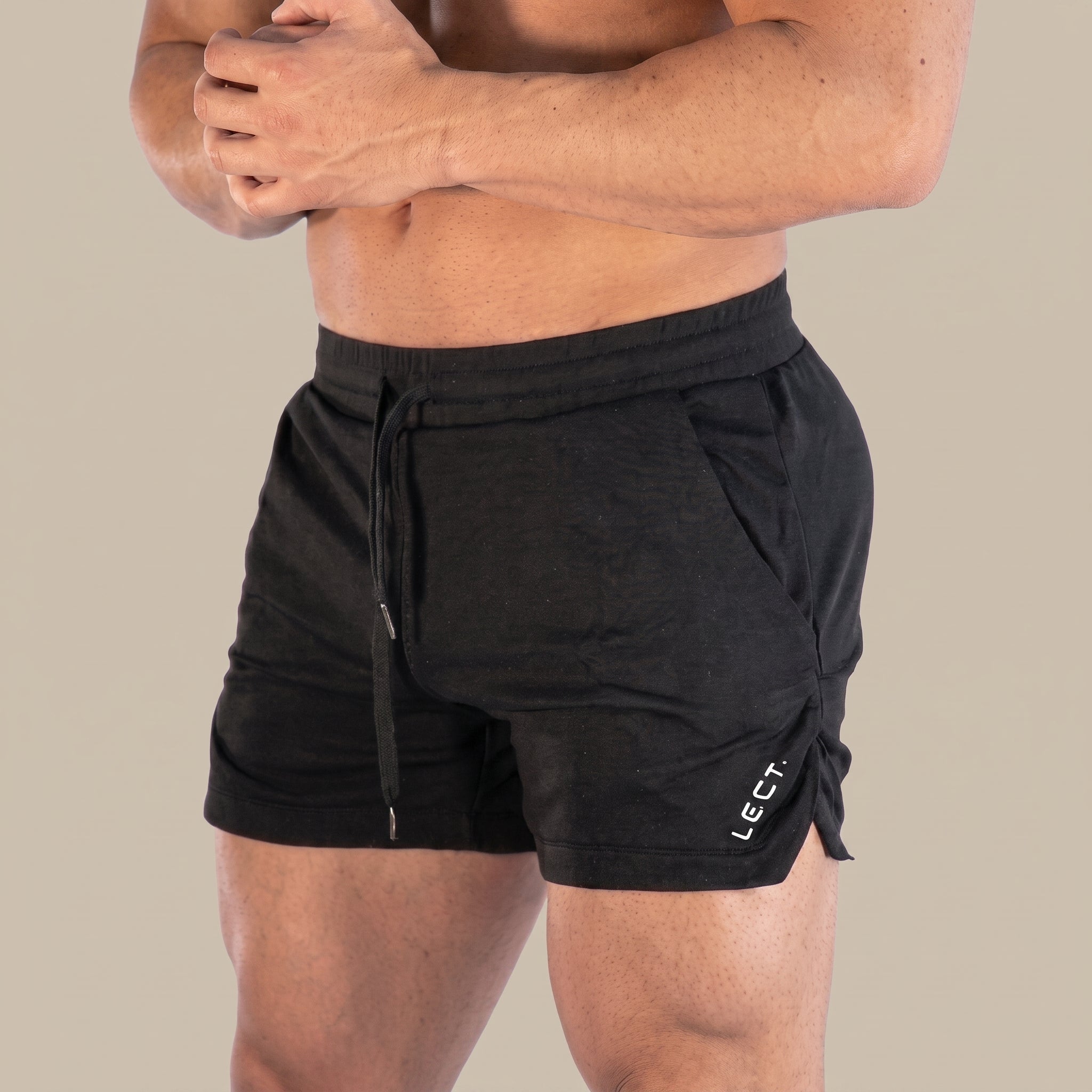 Charlie - Men's Relaxed Fit Drawstring Waist Gym Shorts - Shorts - Black - Parker&Brooks