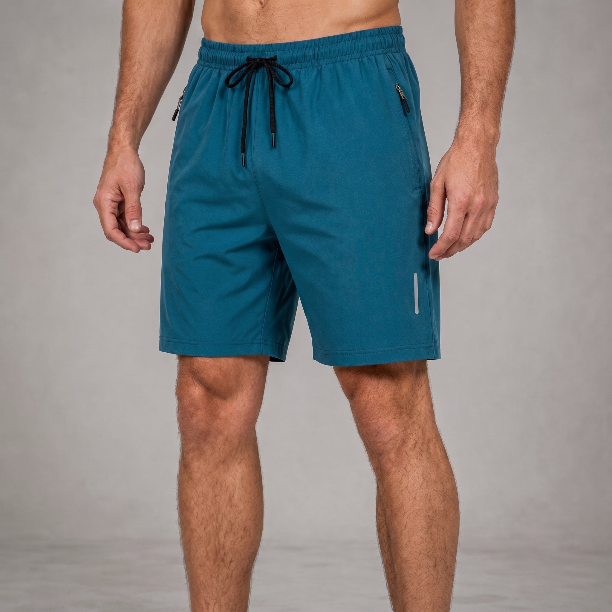 Charlie – Men's Summer Relaxed Fit Zip Pocket Sports Shorts - Shorts - Teal - Parker&Brooks