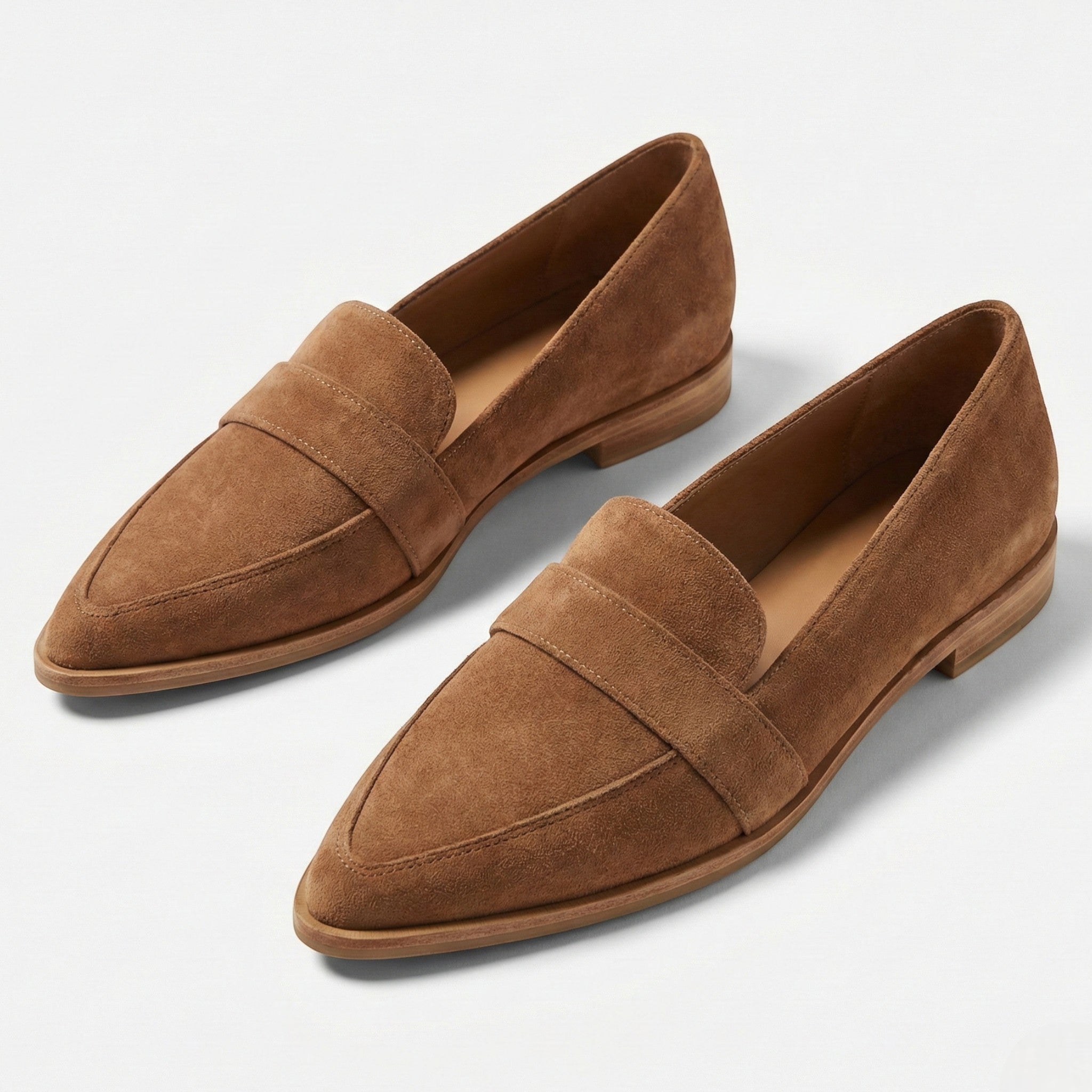 Charlotte - Women's Slip - on Loafers with Contoured Insole - Loafers - Khaki - Parker&Brooks