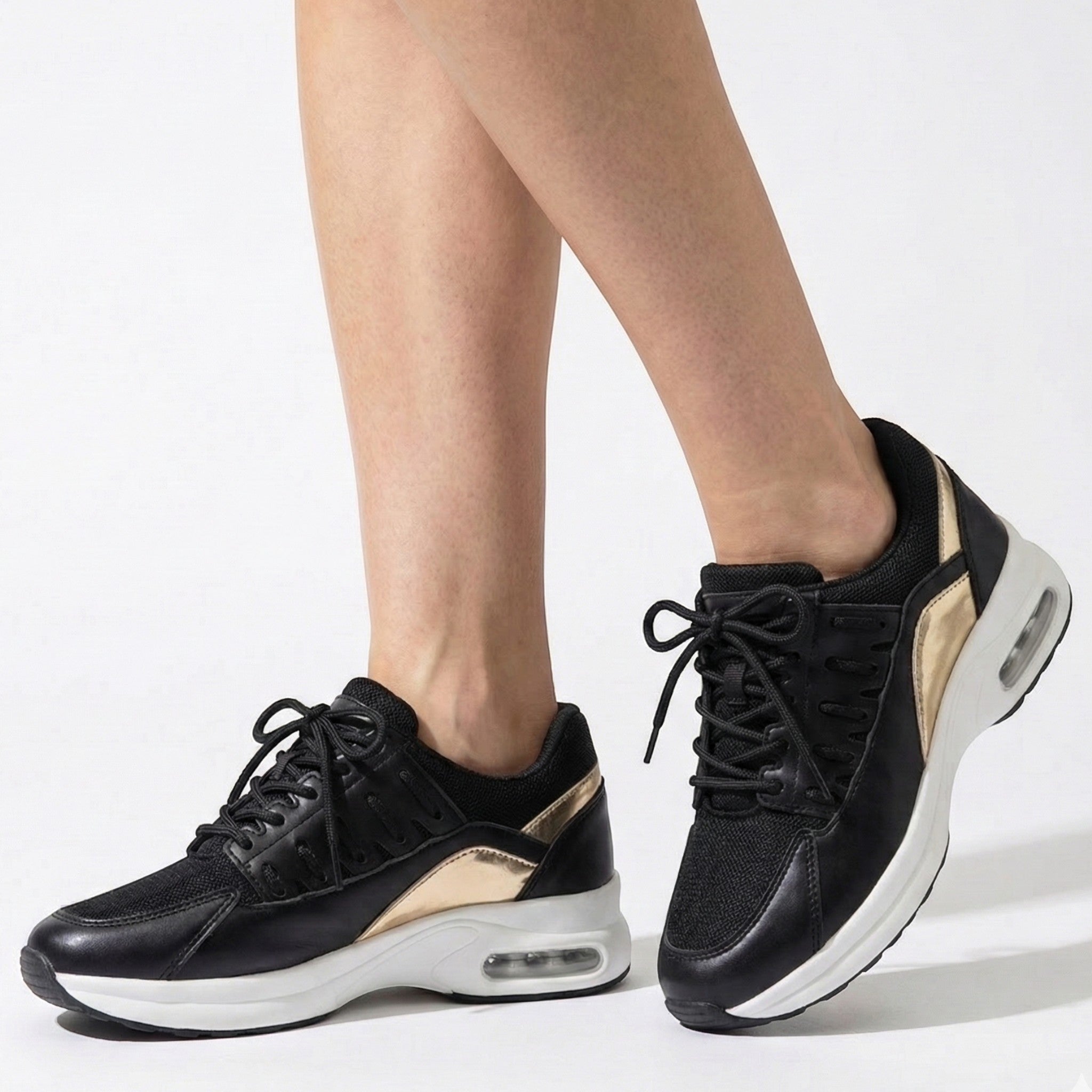 Chloe - Women's Orthopedic Cushioned Sneaker - Shoes - Black - Parker&Brooks