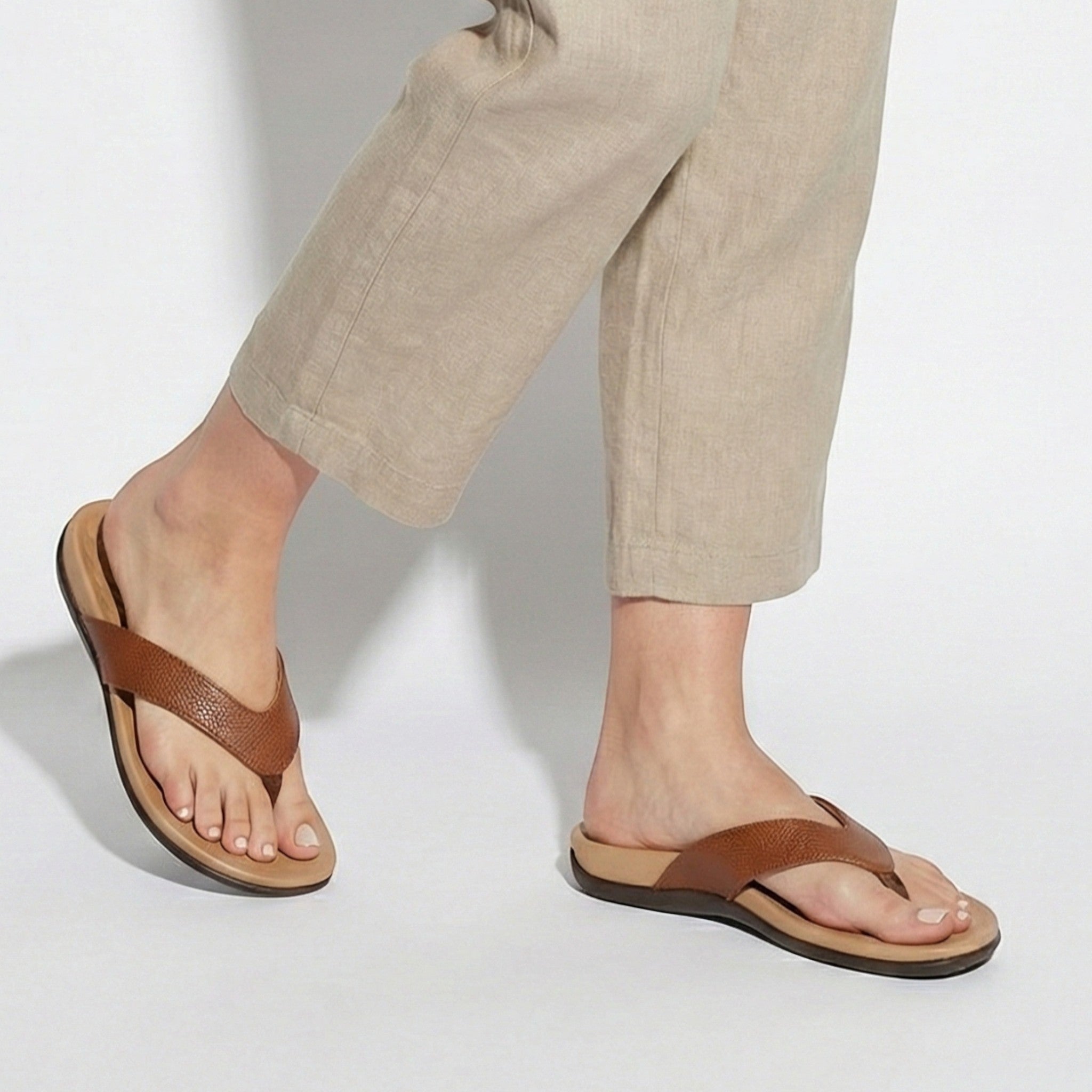 Chloe - Women's Orthopedic Flat Sandals - Sandal - Brown - Parker&Brooks