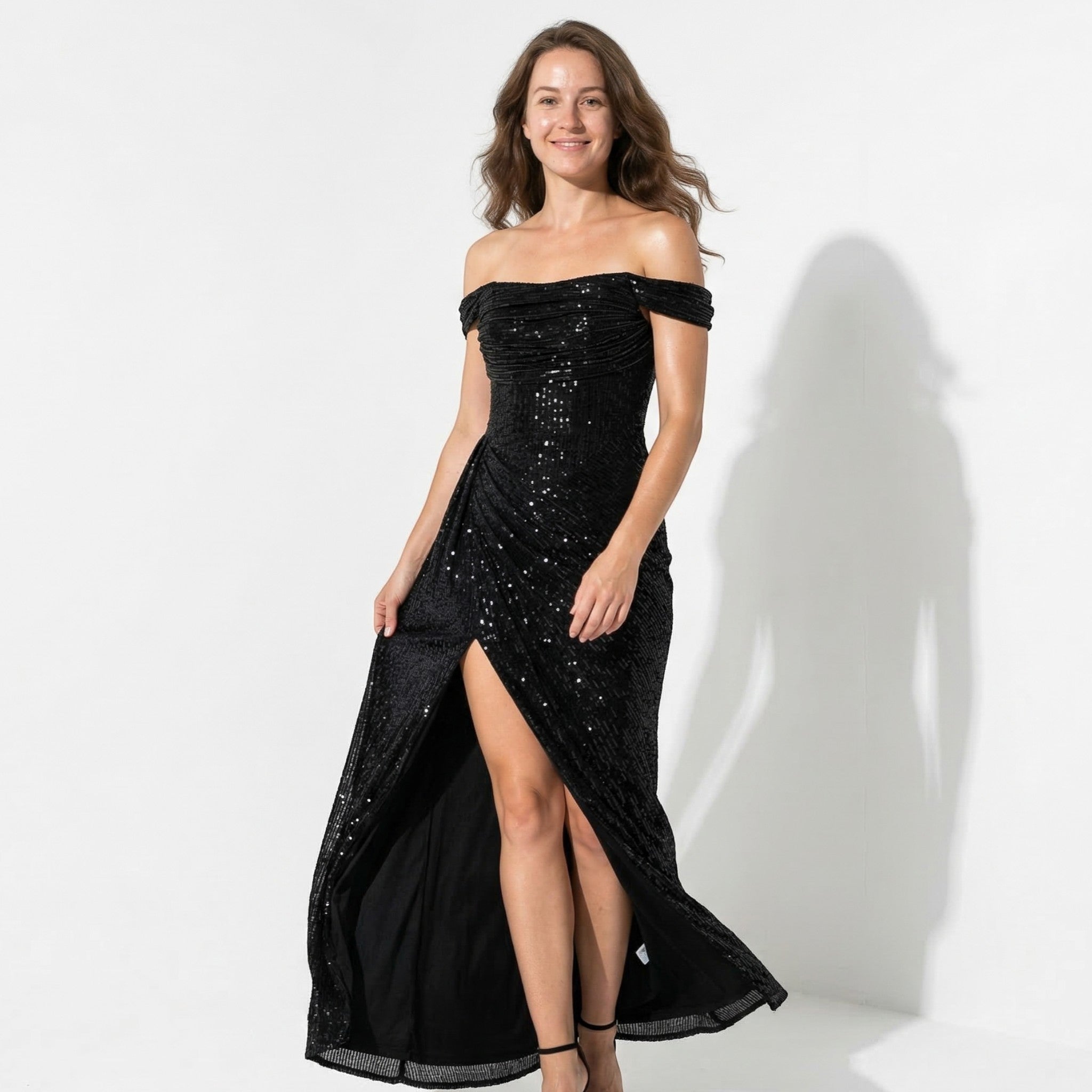 Chloe - Women's Elegant Evening Maxi Dress - Maxi Dresses - Black - Parker&Brooks