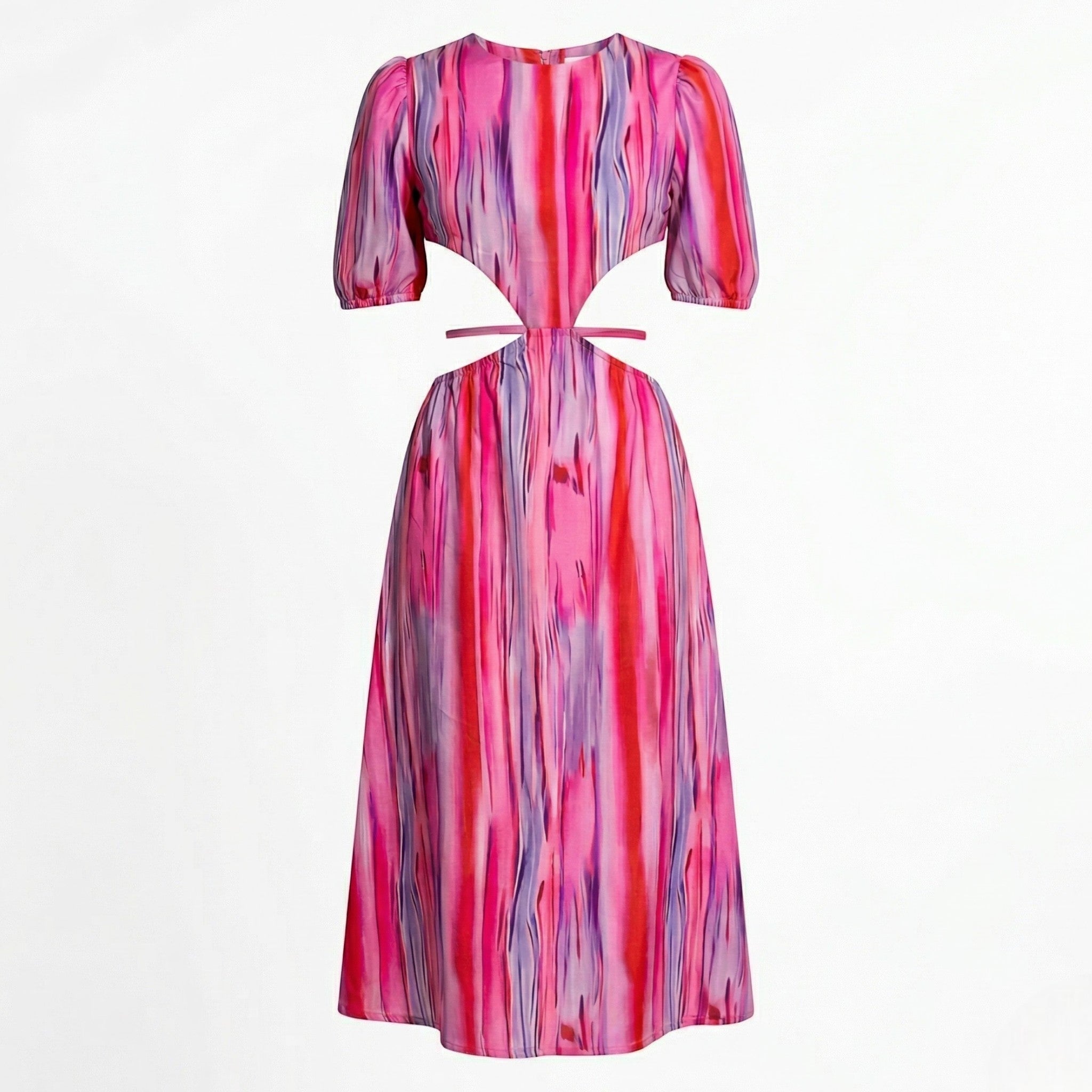 Chloe - Women's Summer Cut - Out Midi Dress - Midi Dress - Pink - Parker&Brooks