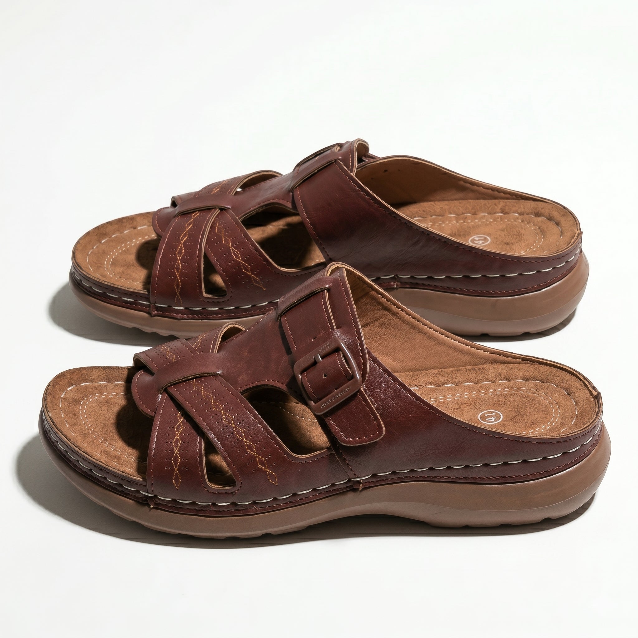 Claire - Women's Orthopedic Strap Sandals - Sandals - Dark Brown - Parker&Brooks