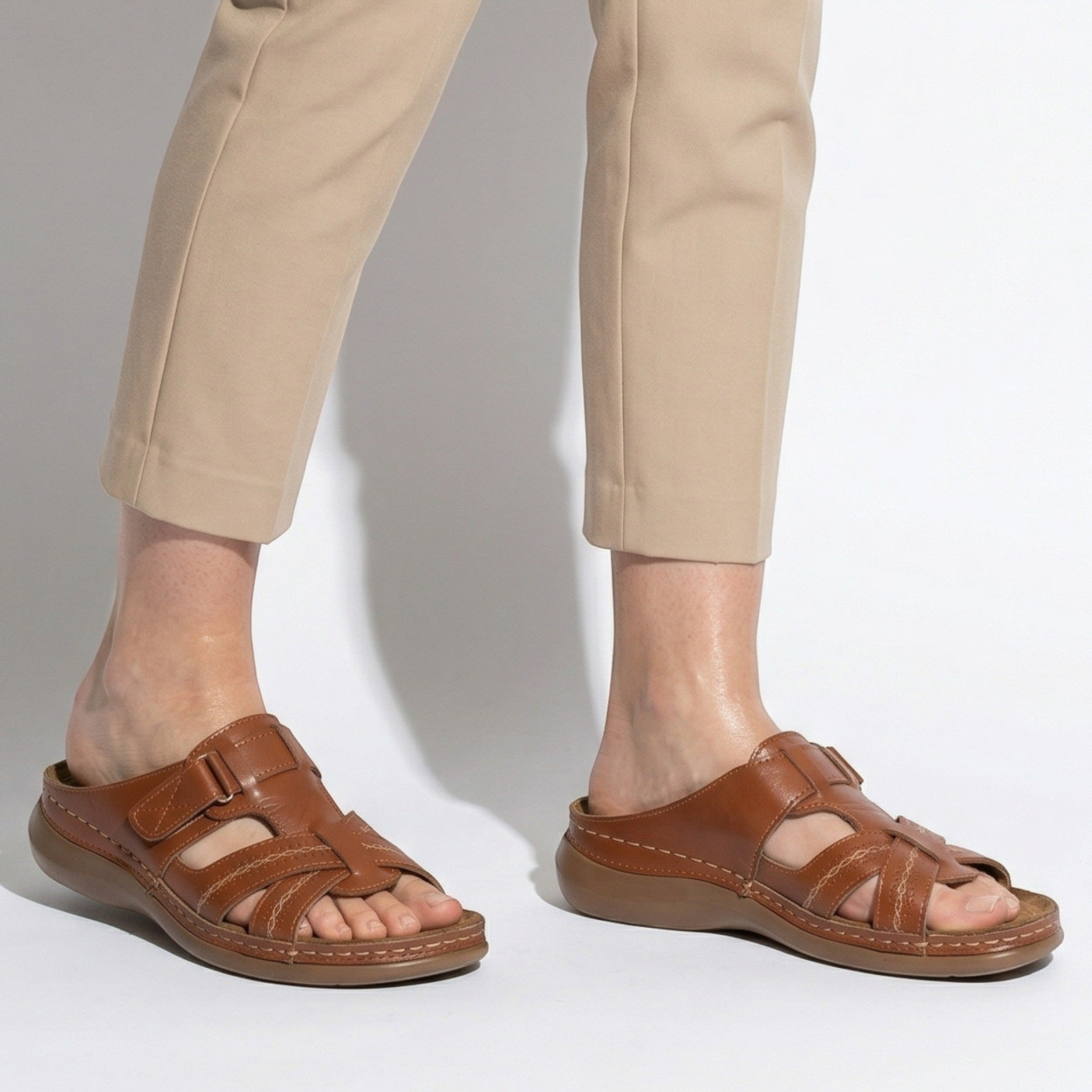 Claire - Women's Orthopedic Strap Sandals - Sandals - Brown - Parker&Brooks