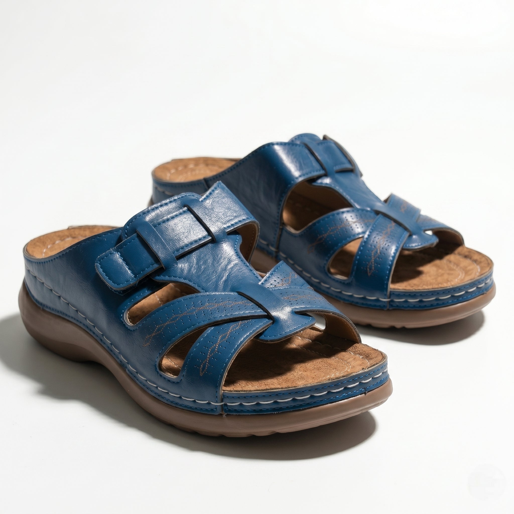 Claire - Women's Orthopedic Strap Sandals - Sandals - Blue - Parker&Brooks