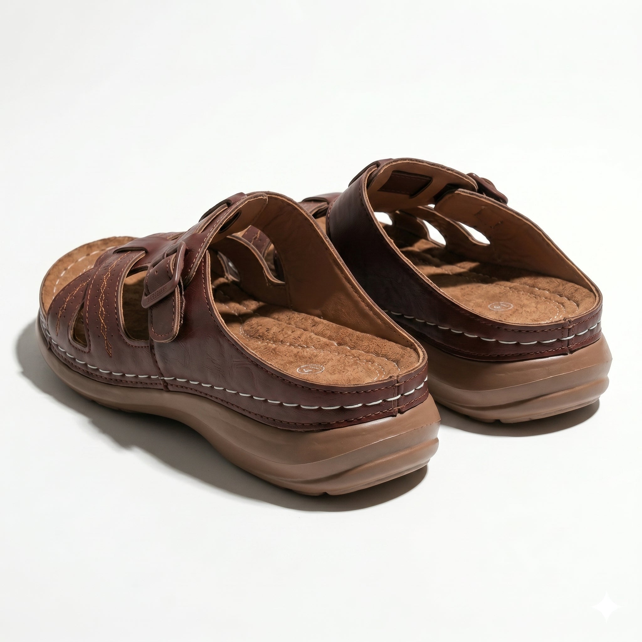 Claire - Women's Orthopedic Strap Sandals - Sandals - Dark Brown - Parker&Brooks