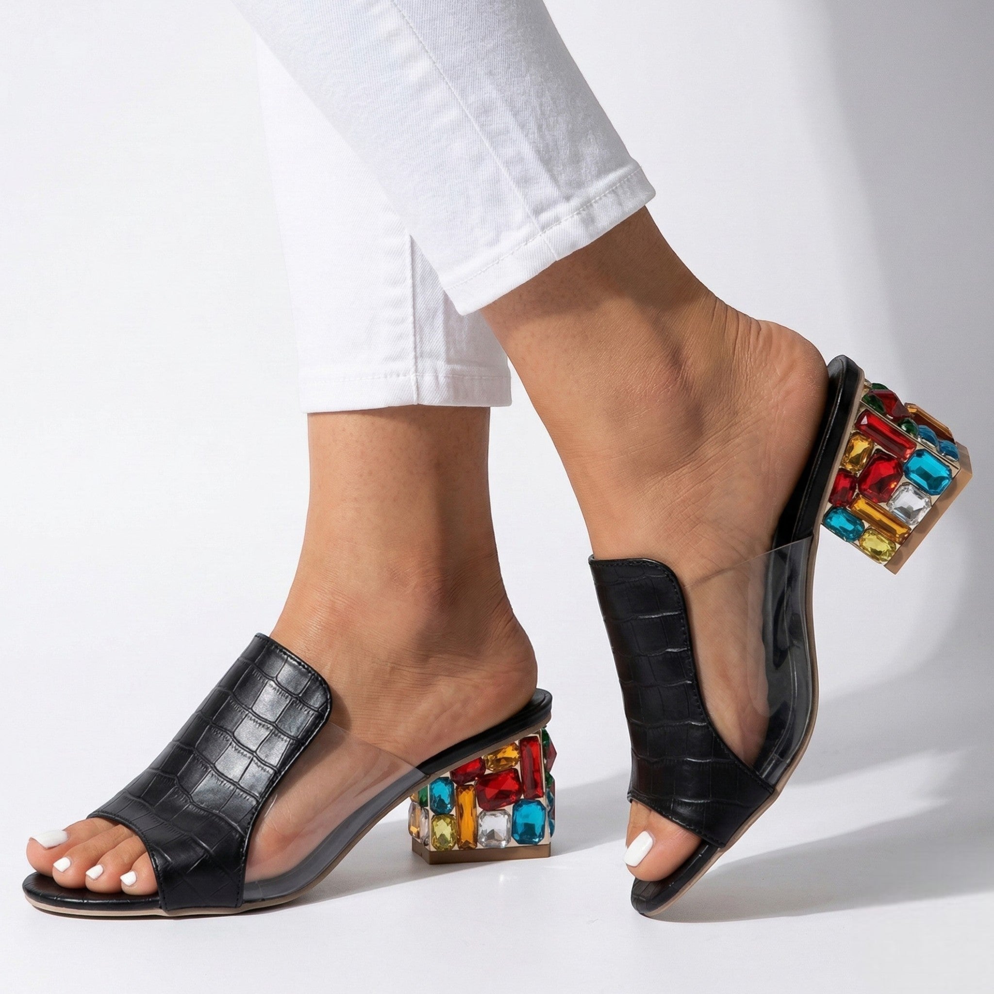 Clara - Women's Block Heel Sandals - Sandals - Black - Parker&Brooks
