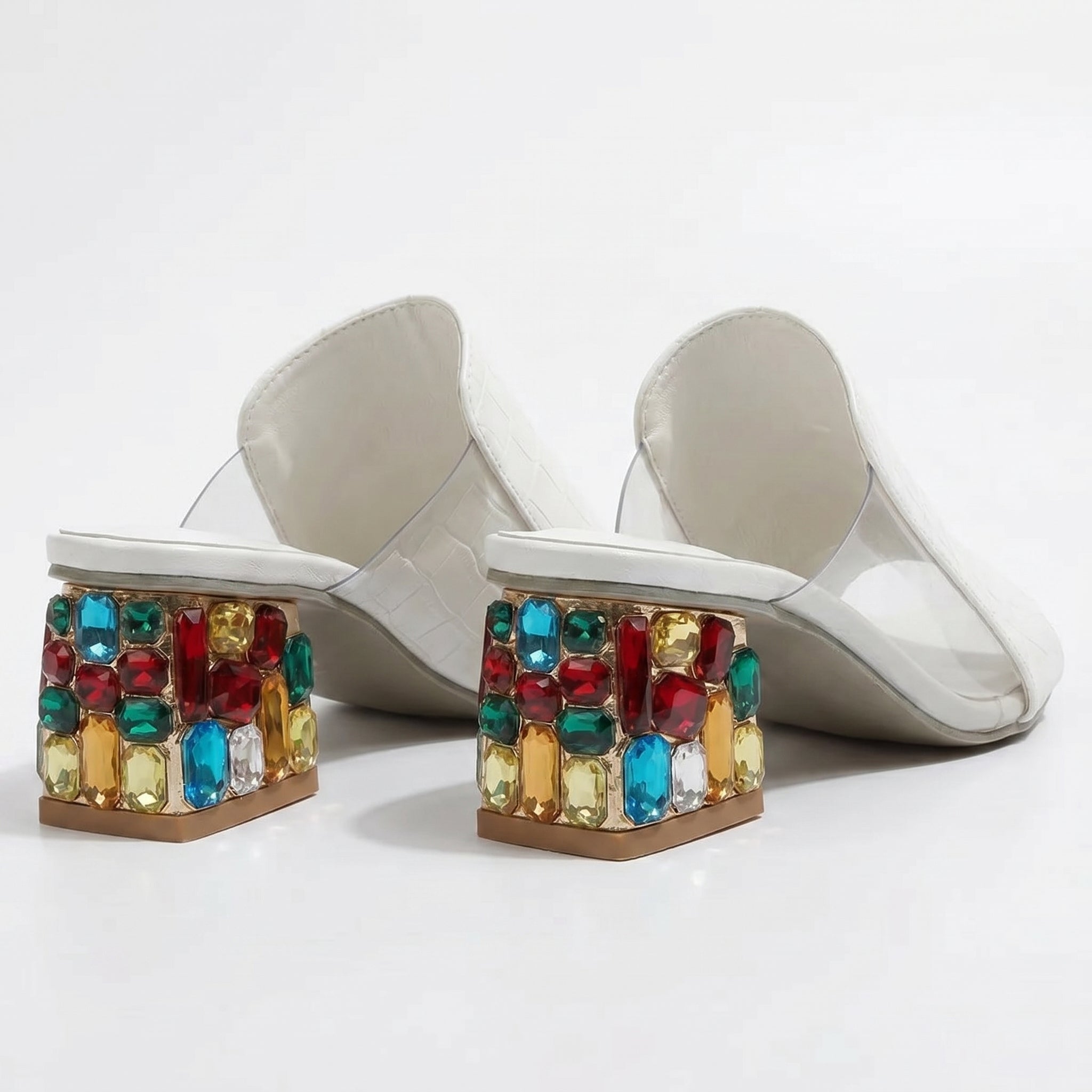 Clara - Women's Block Heel Sandals - Sandals - White - Parker&Brooks