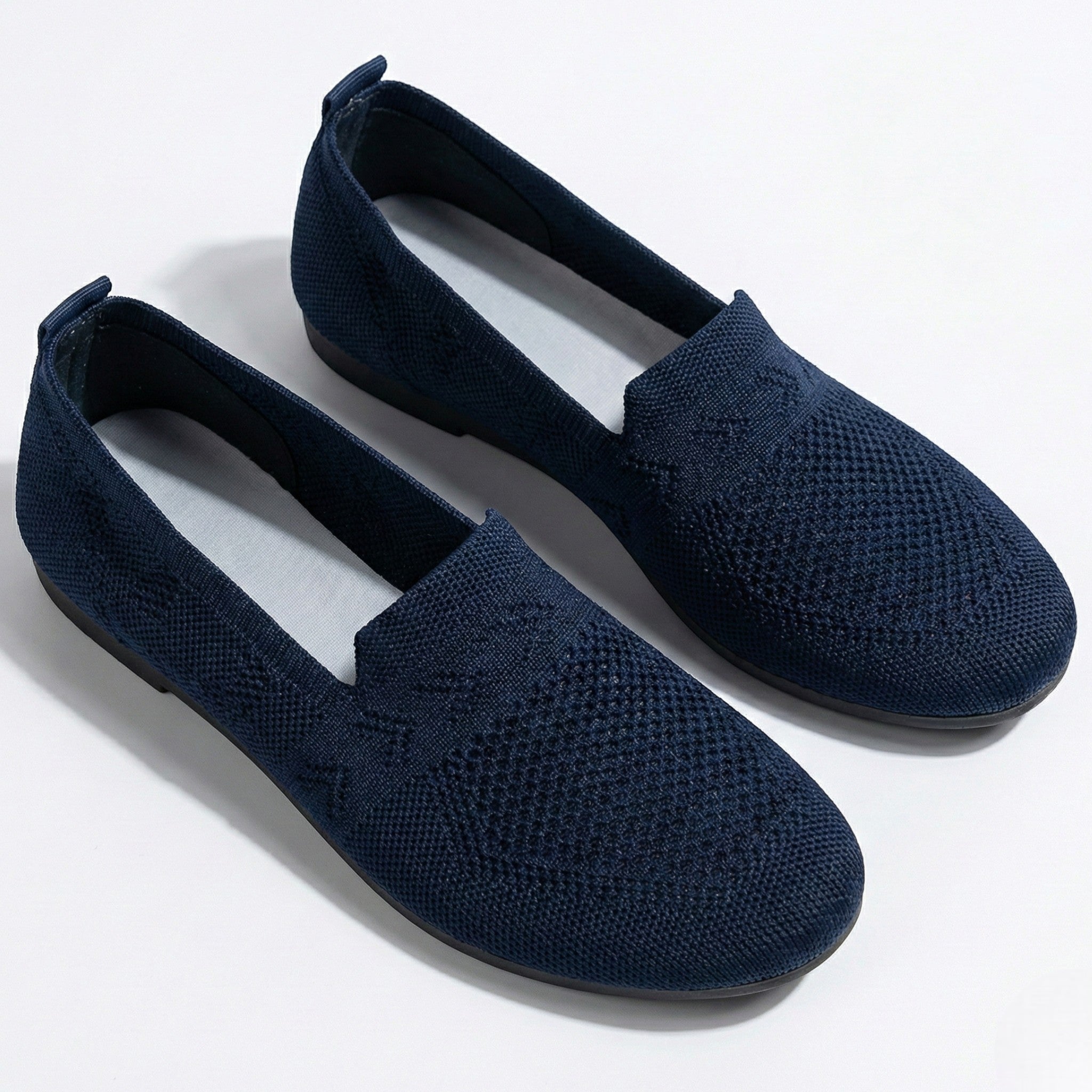 Clara - Women's Breathable Slip - On Flats - Shoes - Dark Blue - Parker&Brooks