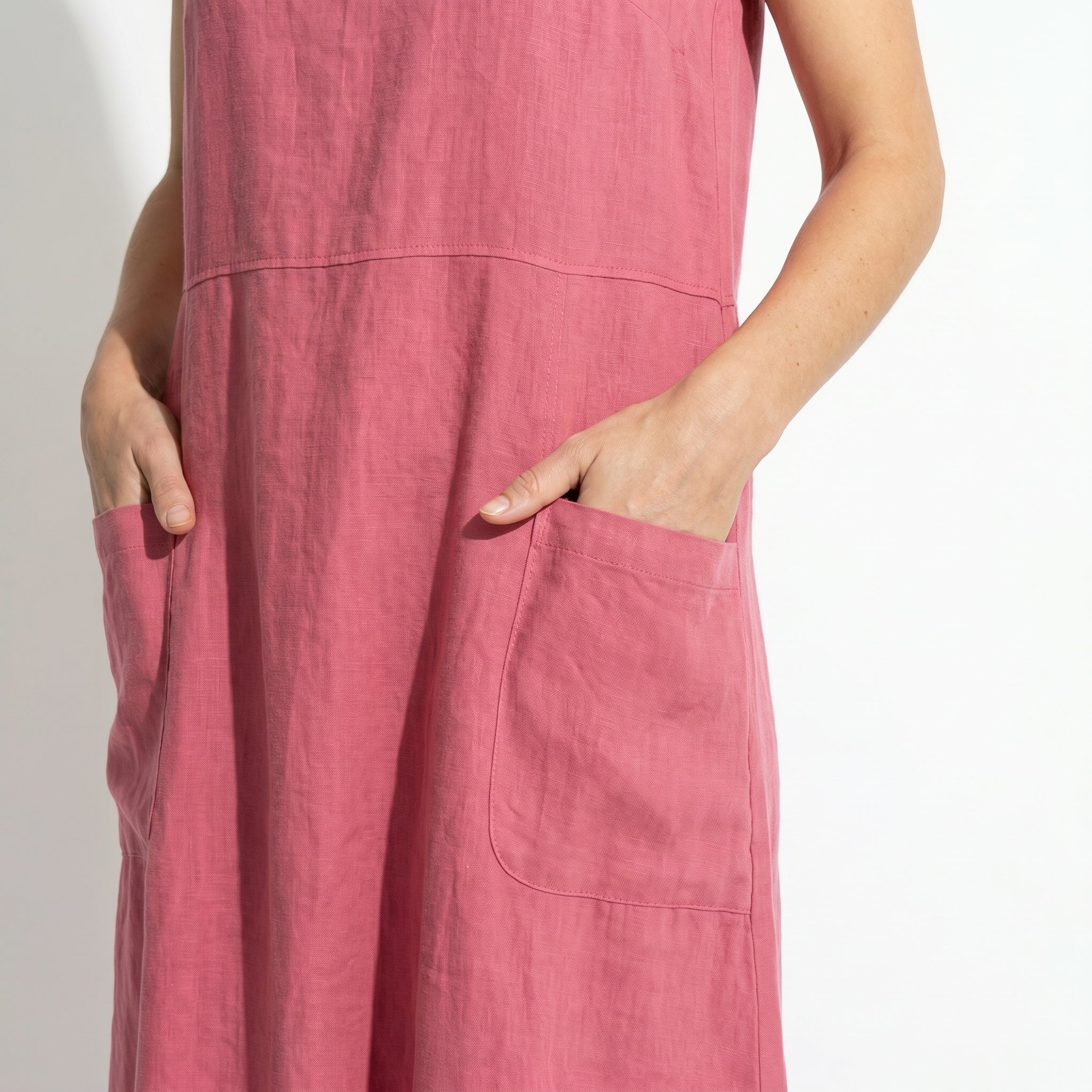 Clara - Women's Sleeveless Relaxed Fit Summer Maxi Dress - Dress - Pink - Parker&Brooks