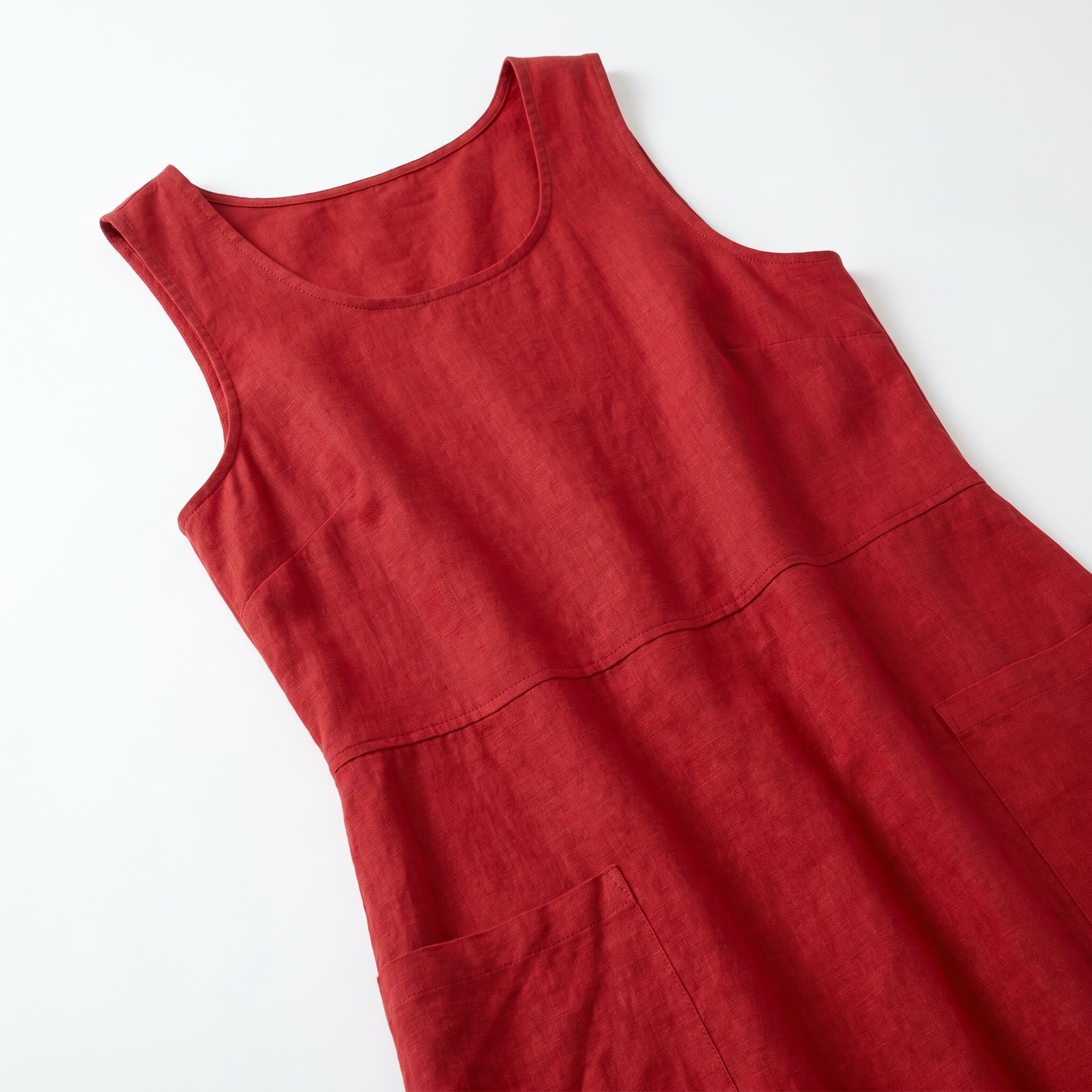 Clara - Women's Sleeveless Relaxed Fit Summer Maxi Dress - Dress - Red - Parker&Brooks