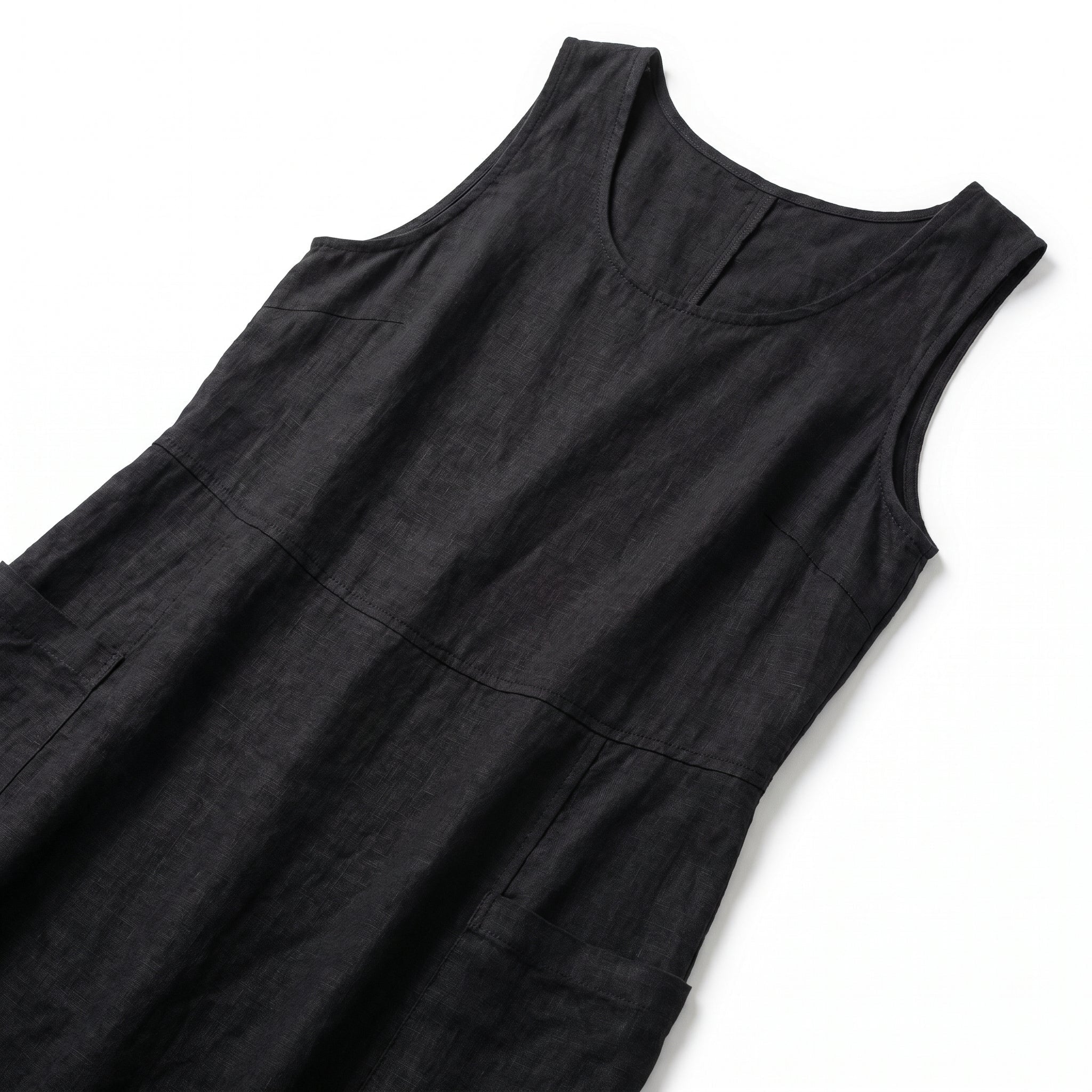 Clara - Women's Sleeveless Relaxed Fit Summer Maxi Dress - Dress - Black - Parker&Brooks