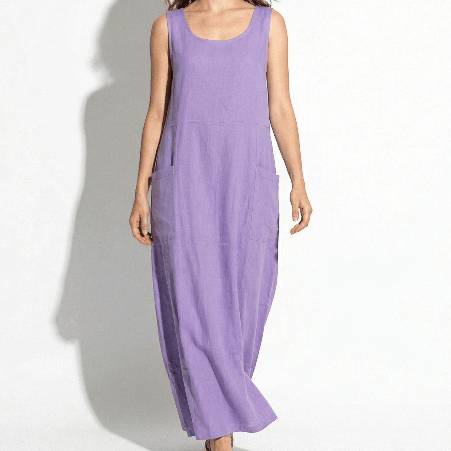 Clara - Women's Sleeveless Relaxed Fit Summer Maxi Dress - Dress - Purple - Parker&Brooks