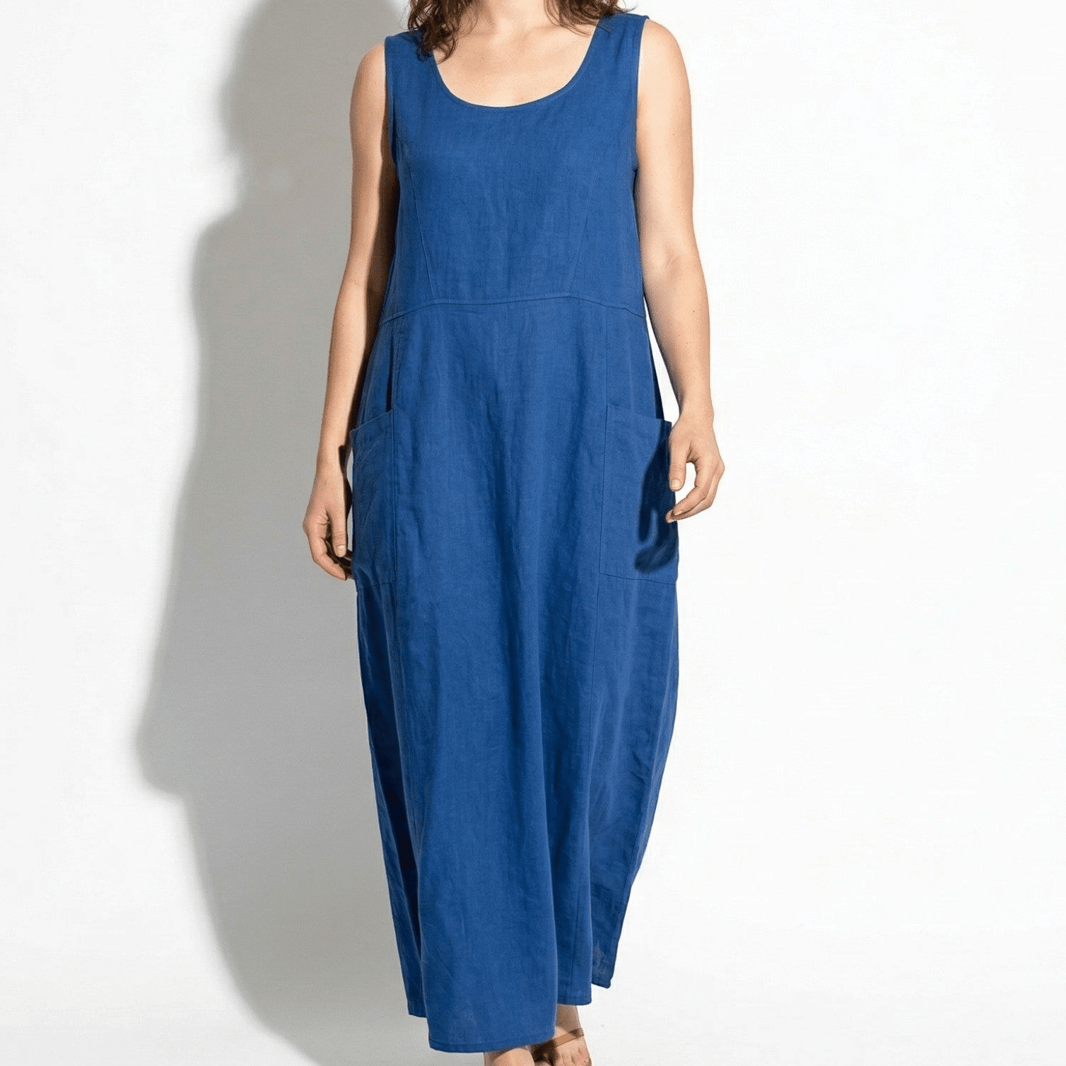 Clara - Women's Sleeveless Relaxed Fit Summer Maxi Dress - Dress - Blue - Parker&Brooks
