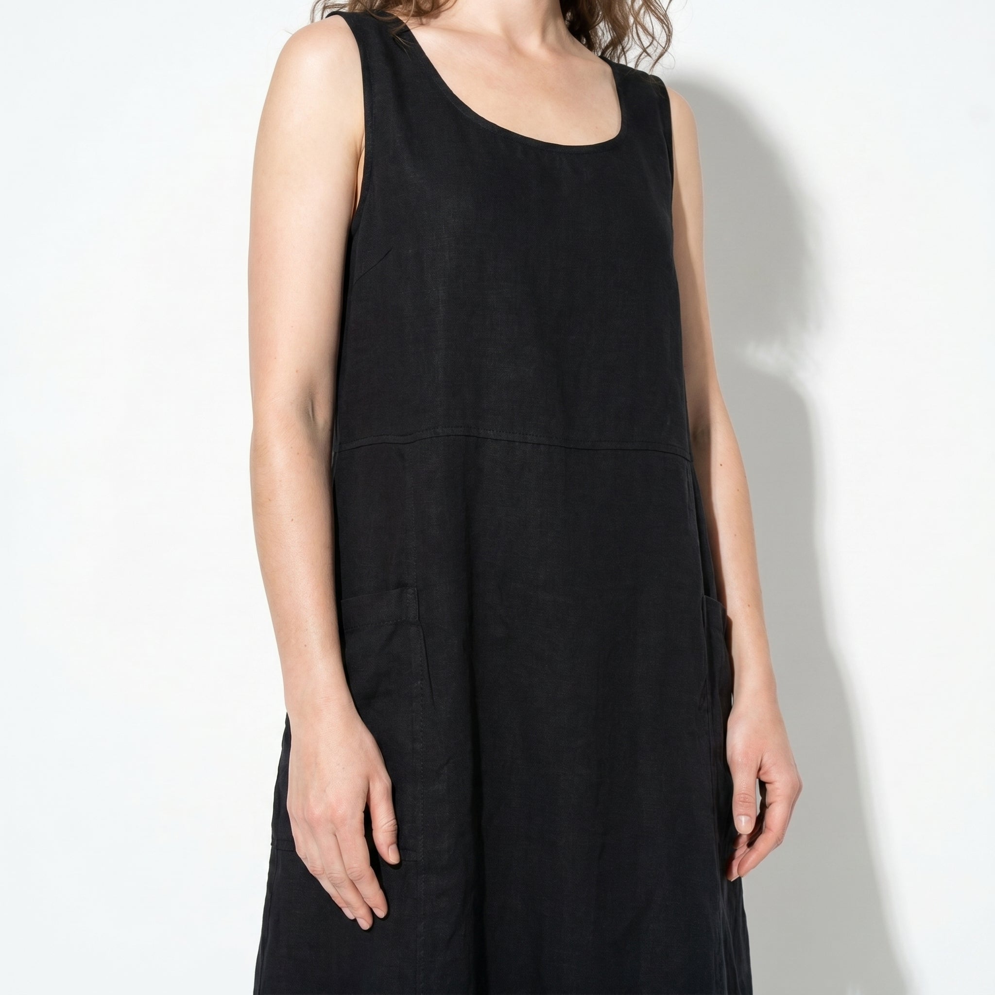 Clara - Women's Sleeveless Relaxed Fit Summer Maxi Dress - Dress - Black - Parker&Brooks