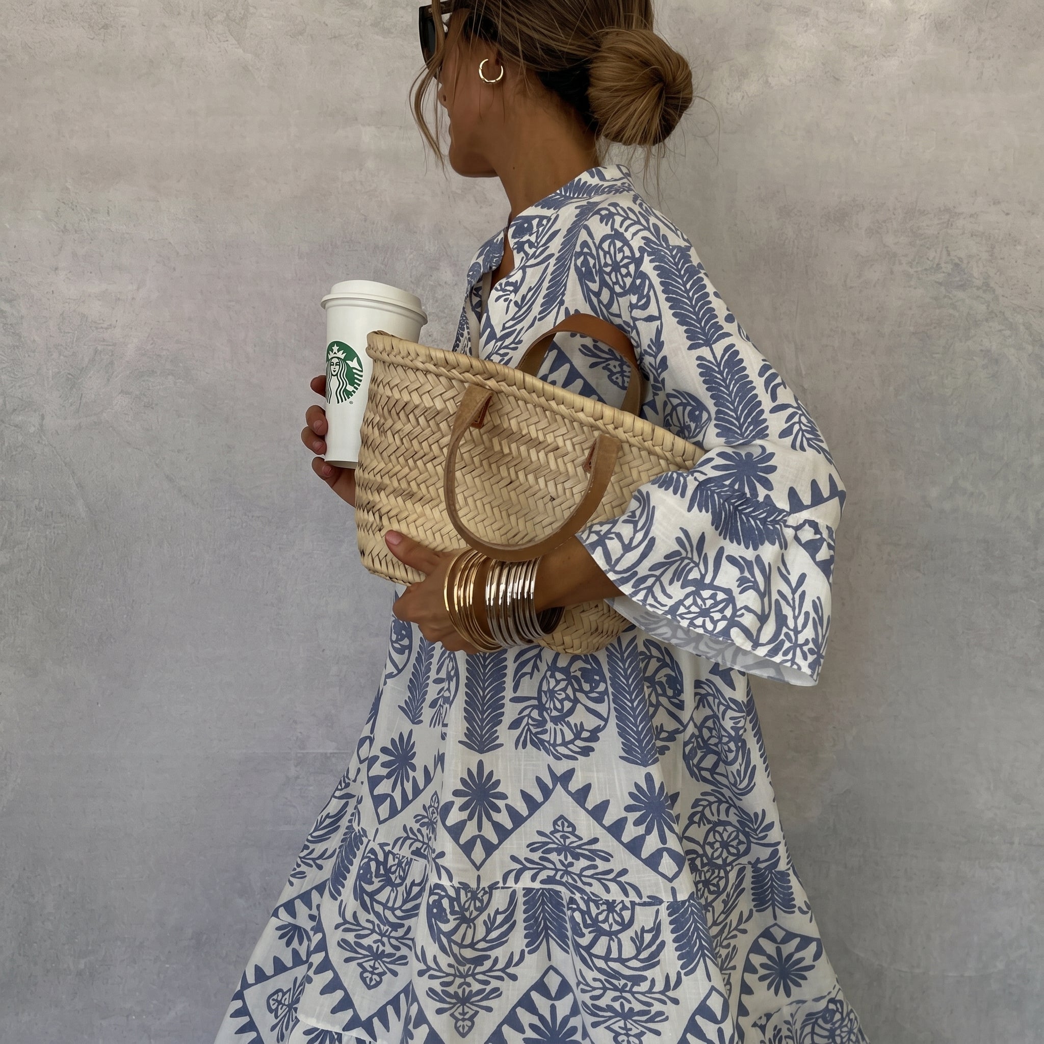 Clara - Women's Summer Button - Down Long Sleeve Midi Dress - Midi Dress - Blue - Parker&Brooks