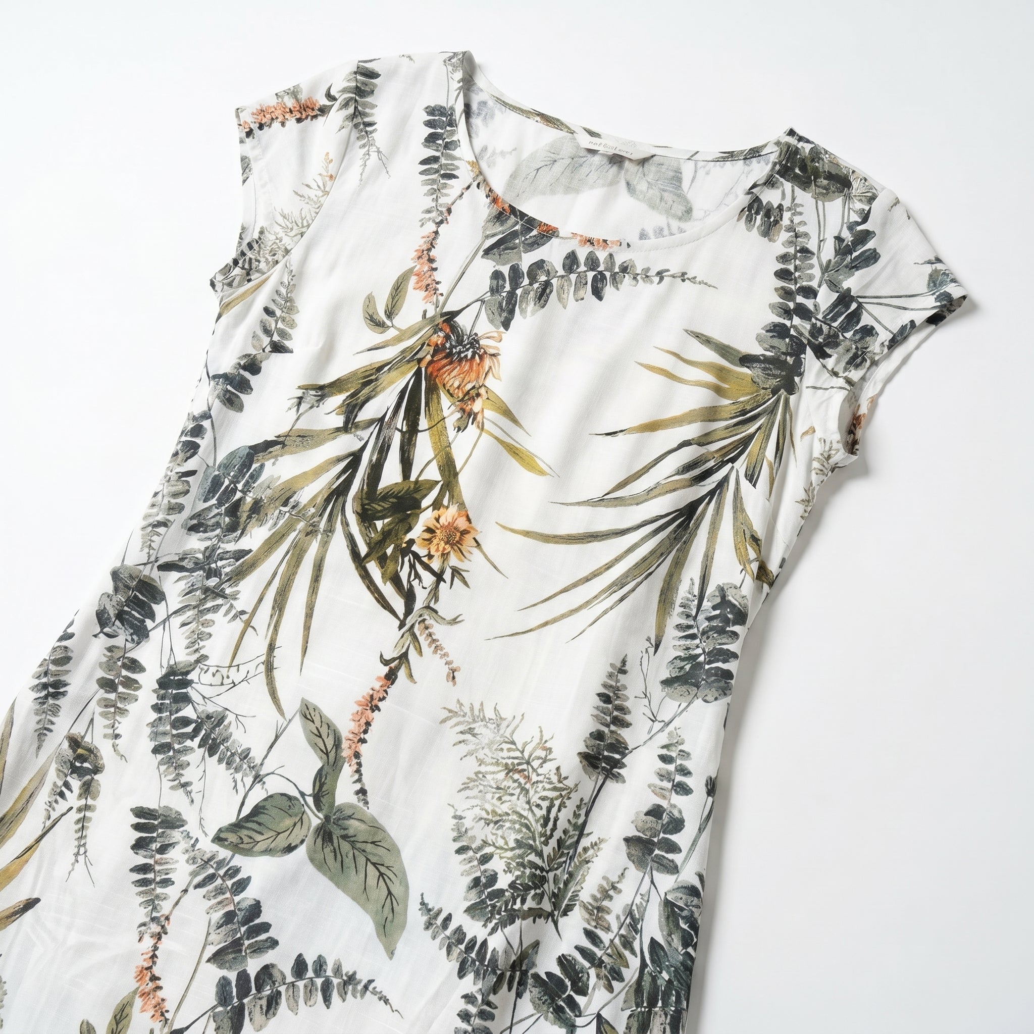 Clara - Women's Summer Print Cap Sleeve Midi Dress - Midi Dresses - Green - Parker&Brooks
