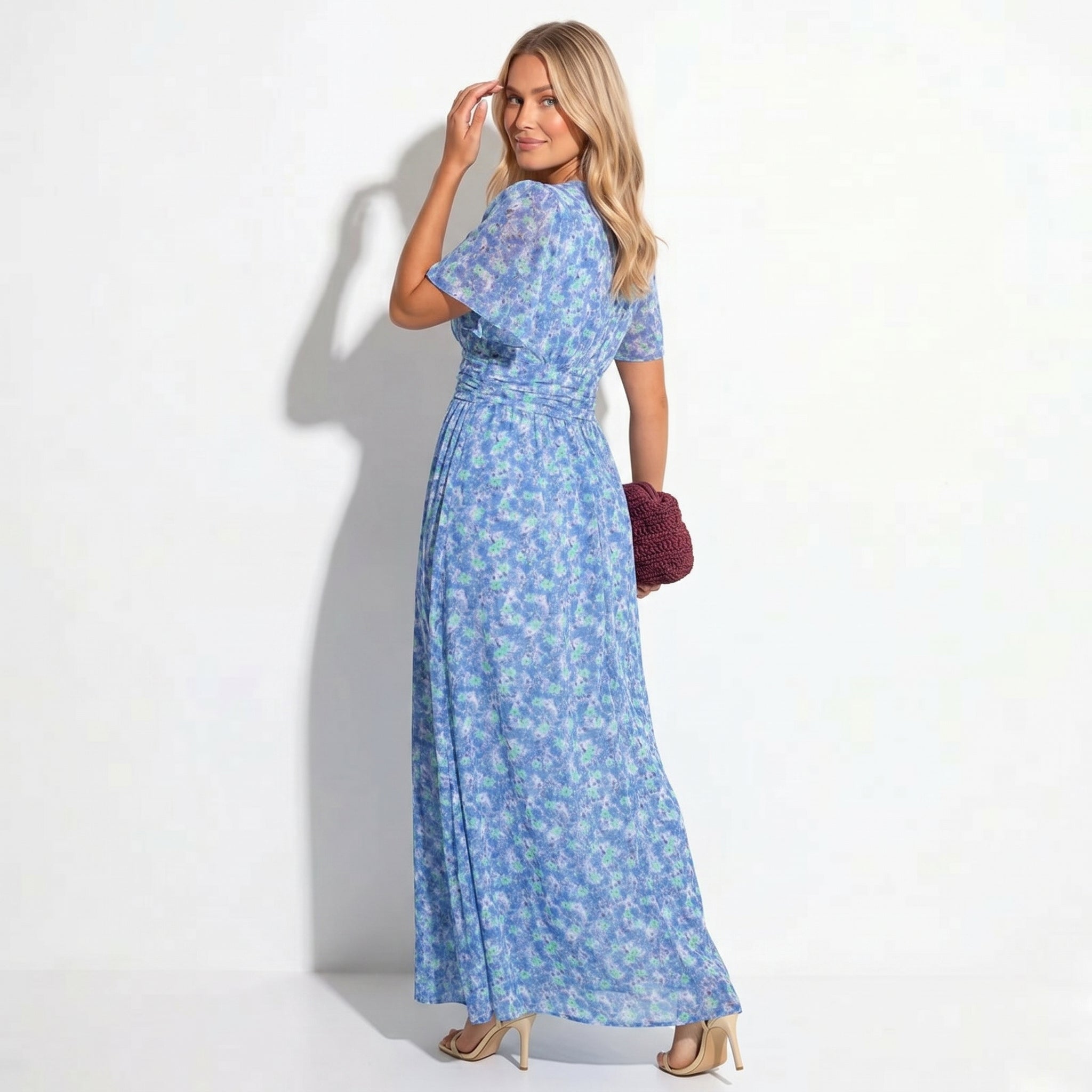 Daisy - Women's Floral Maxi Dress - Dress - Orange - Parker&Brooks