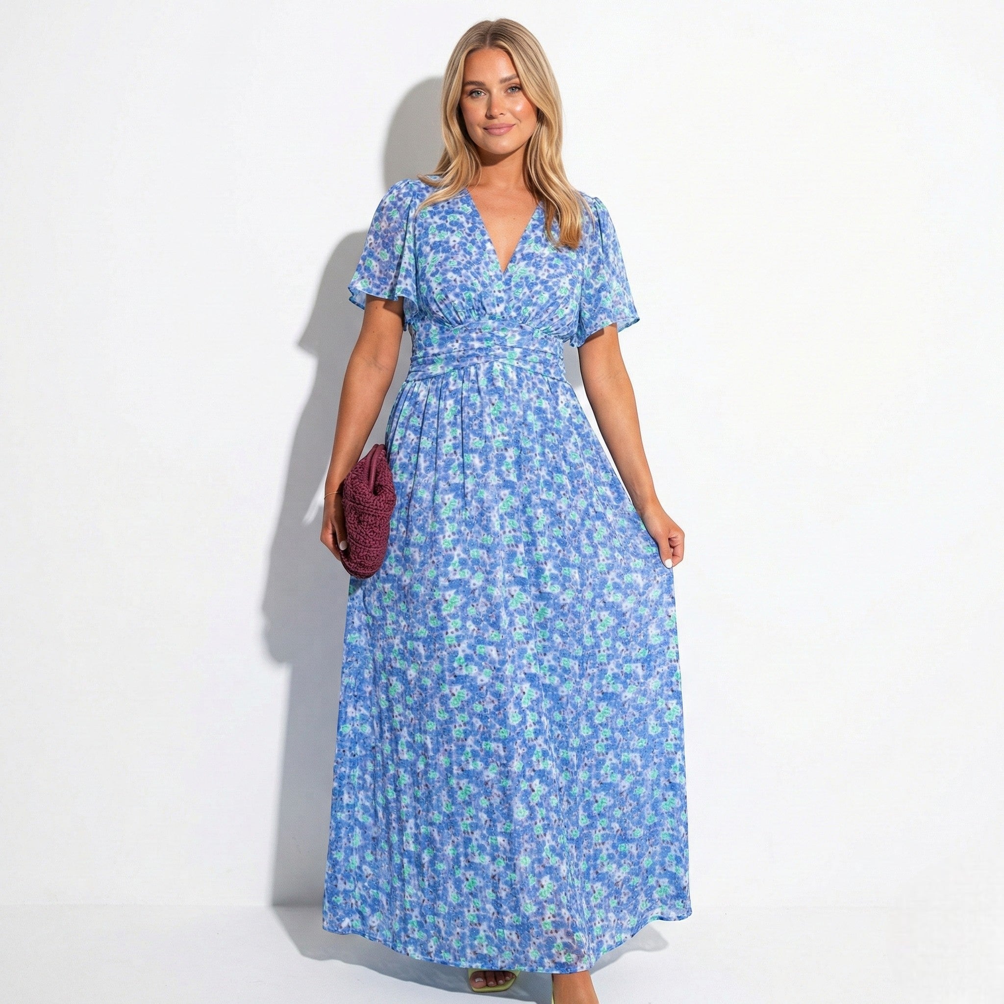 Daisy - Women's Floral Maxi Dress - Dress - Blue - Parker&Brooks