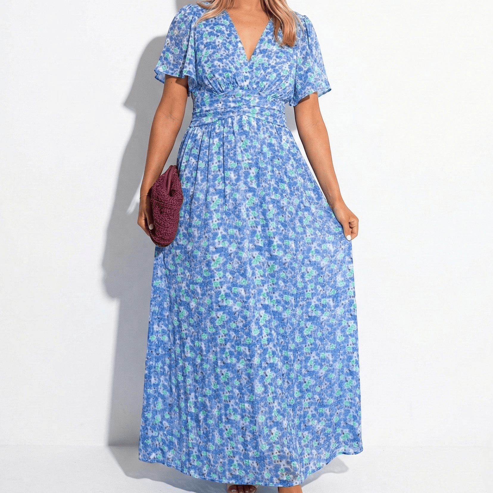 Daisy - Women's Floral Maxi Dress - Dress - Blue - Parker&Brooks