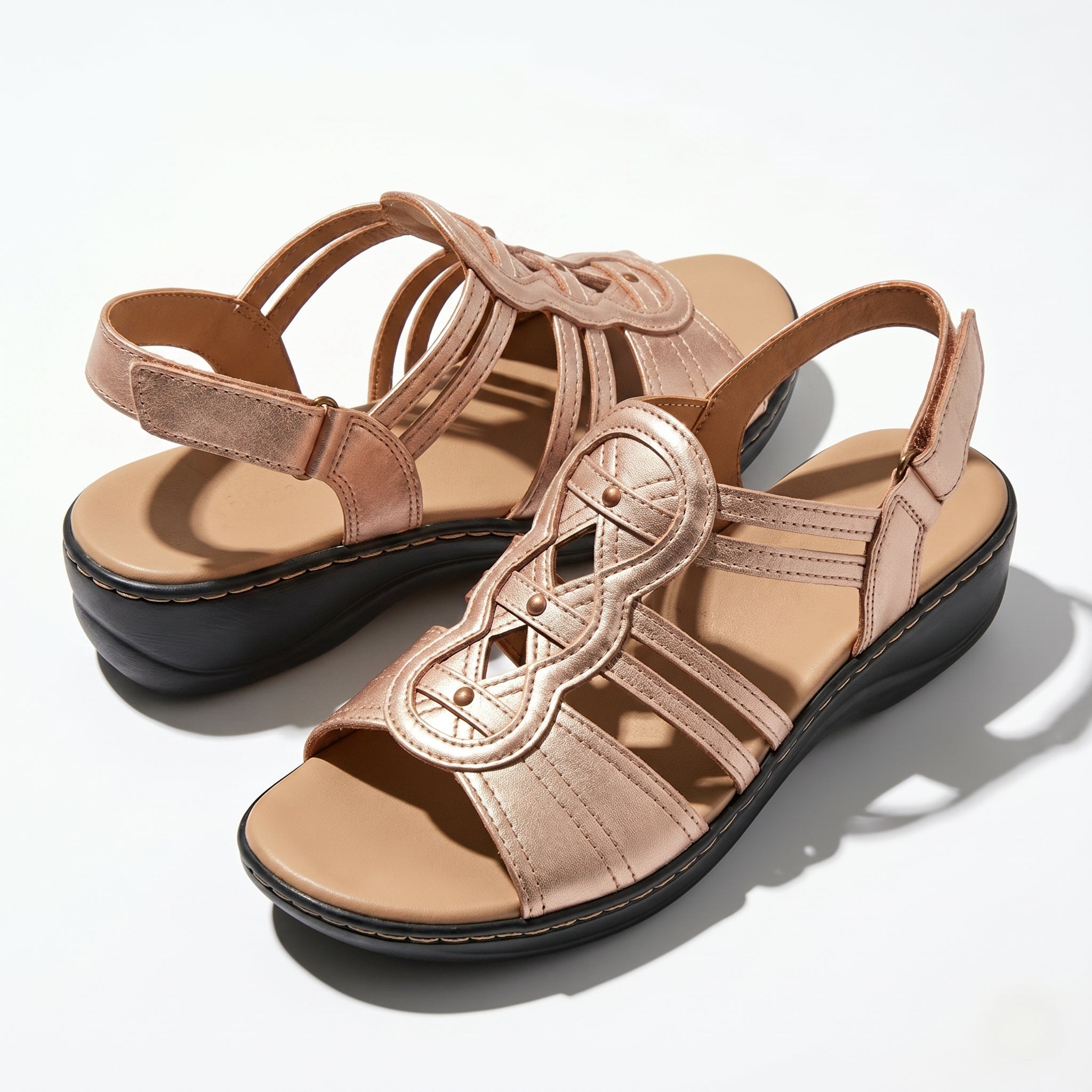 Daisy - Women's Strap Slingback Sandals - Sandals - Rose gold - Parker&Brooks