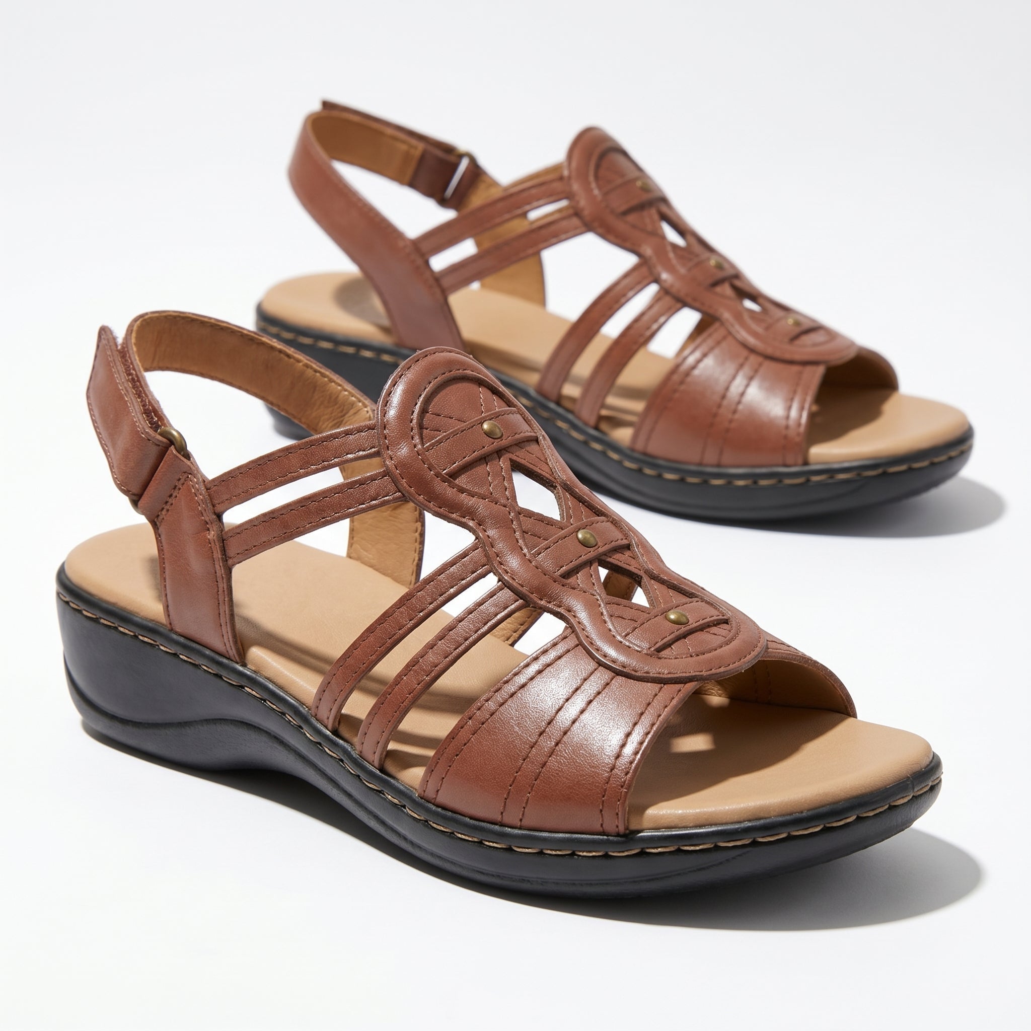 Daisy - Women's Strap Slingback Sandals - Sandals - Brown - Parker&Brooks