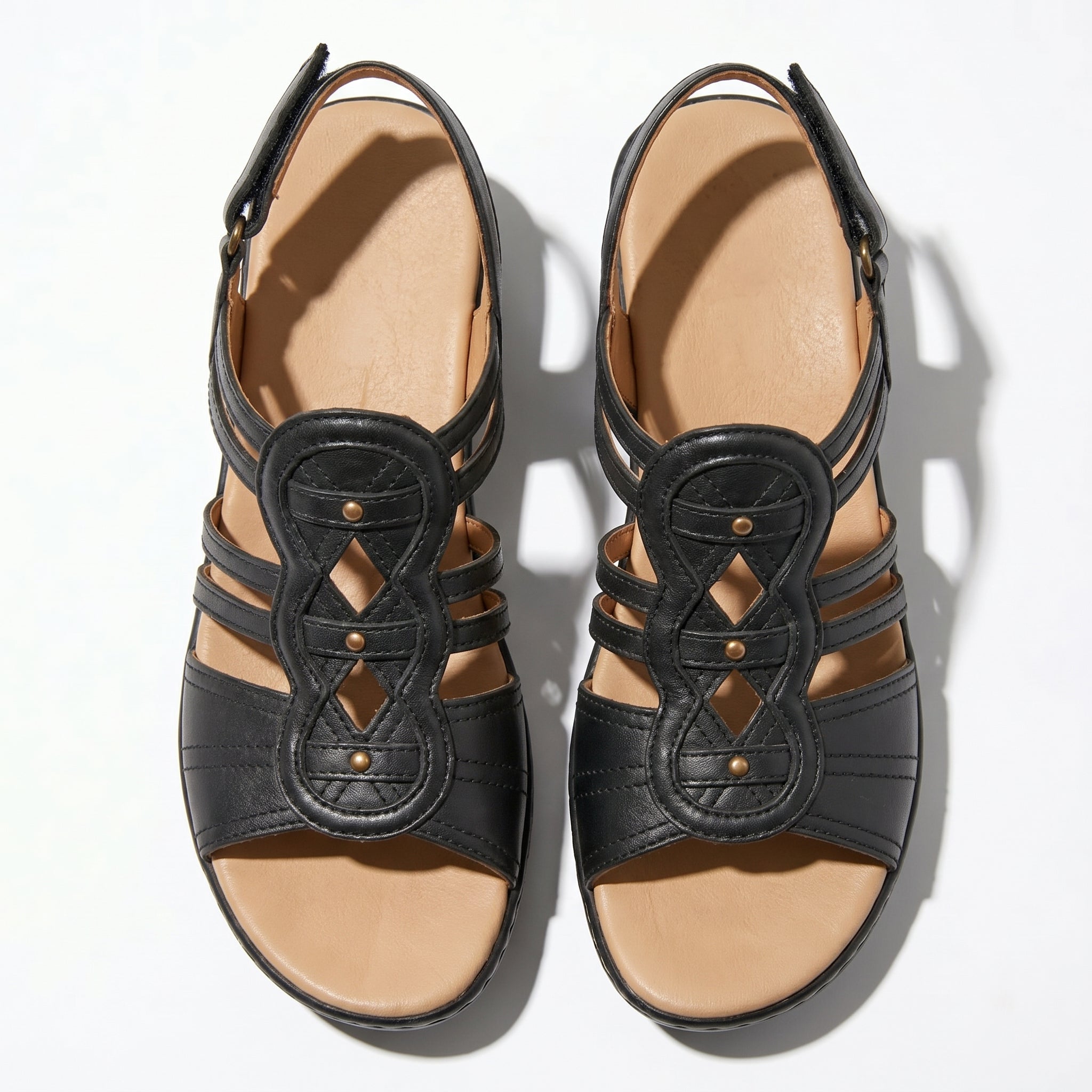 Daisy - Women's Strap Slingback Sandals - Sandals - Black - Parker&Brooks