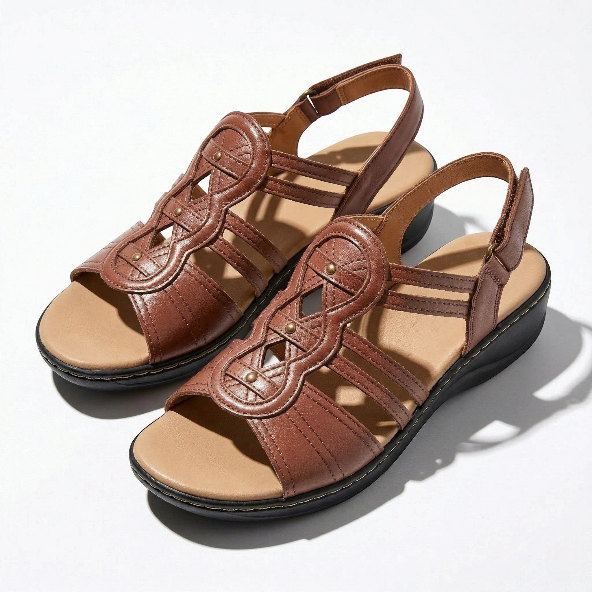 Daisy - Women's Strap Slingback Sandals - Sandals - Brown - Parker&Brooks