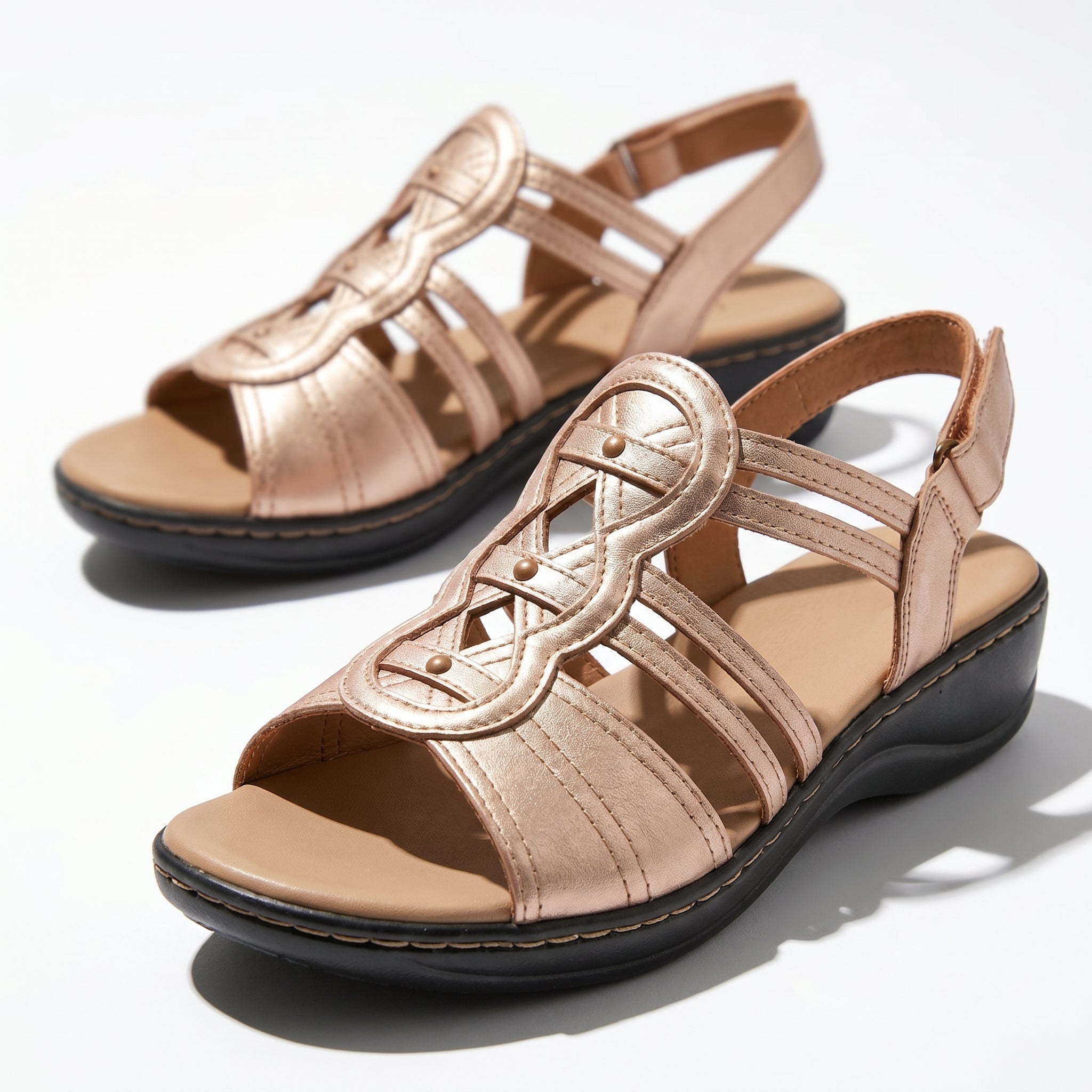 Daisy - Women's Strap Slingback Sandals - Sandals - Rose gold - Parker&Brooks