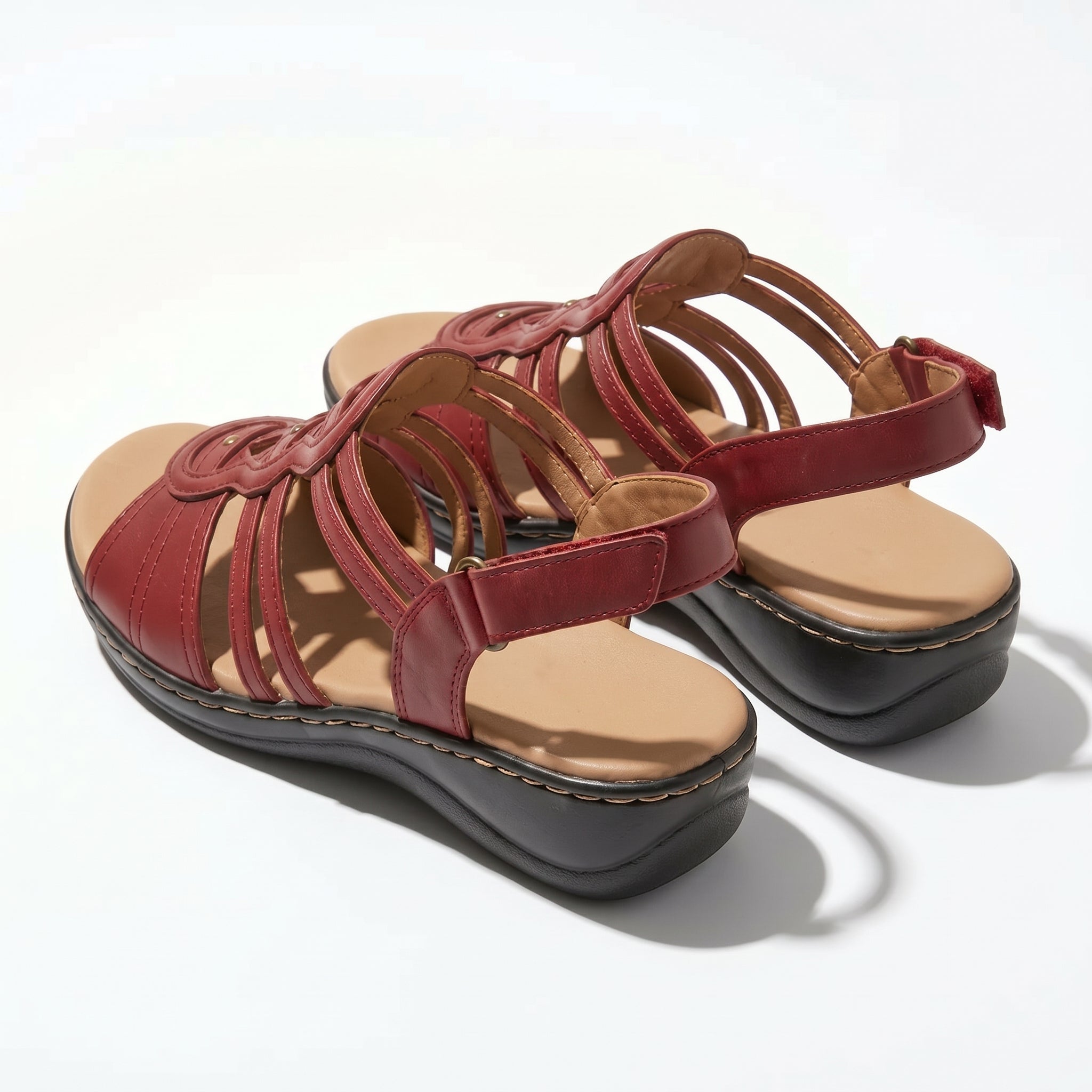 Daisy - Women's Strap Slingback Sandals - Sandals - Red - Parker&Brooks