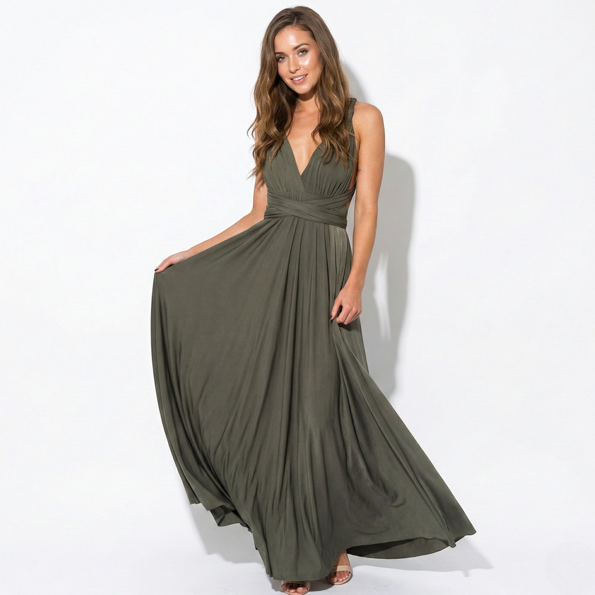 Danielle - Women's 3 - Way Wedding Guest Maxi Dress - Dress - Gray - Parker&Brooks