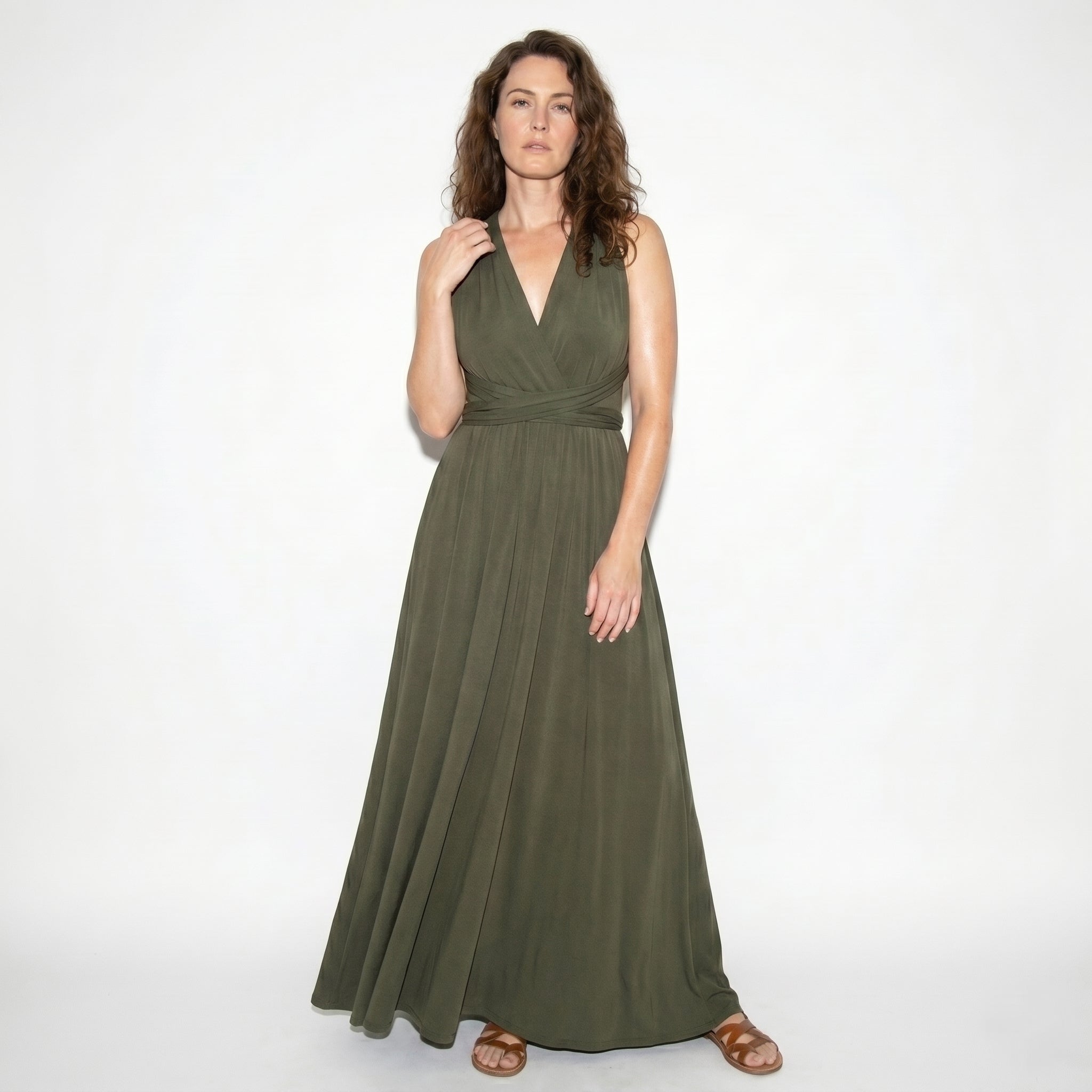 Danielle - Women's 3 - Way Wedding Guest Maxi Dress - Dress - Green - Parker&Brooks