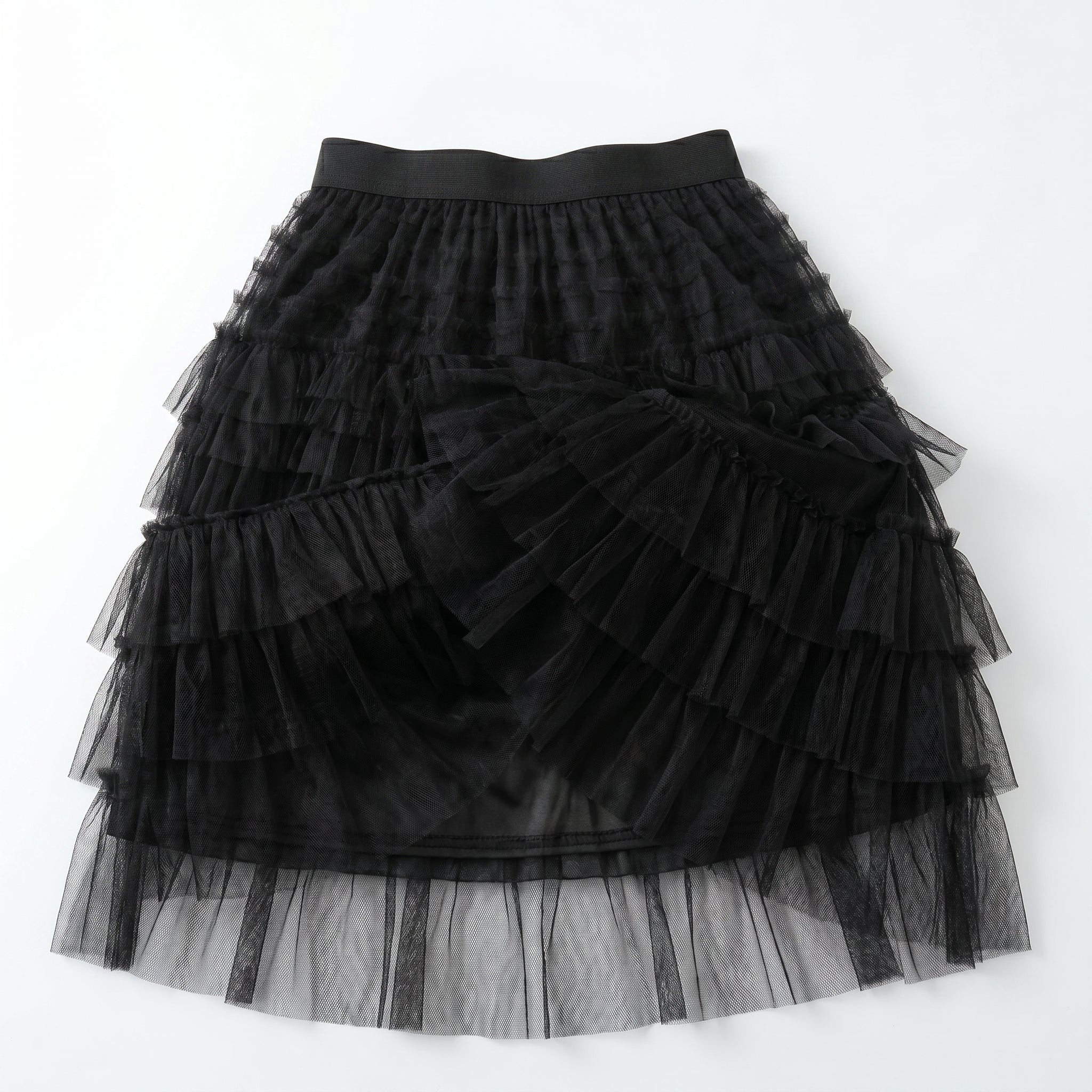 Dianne - Women's Summer Tiered Ruffle Tulle Maxi Skirt - Skirts - Black - Parker&Brooks