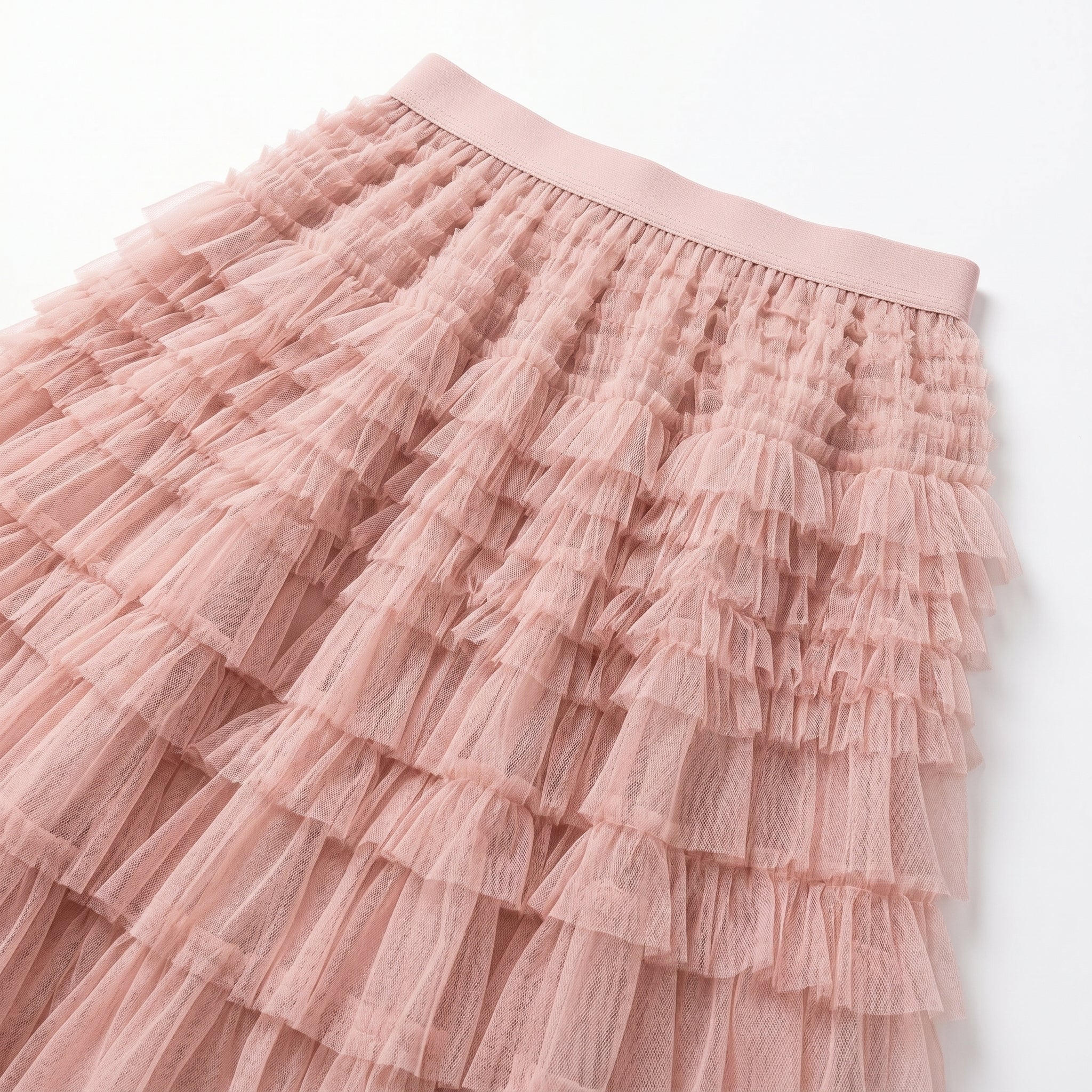 Dianne - Women's Summer Tiered Ruffle Tulle Maxi Skirt - Skirts - Pink - Parker&Brooks