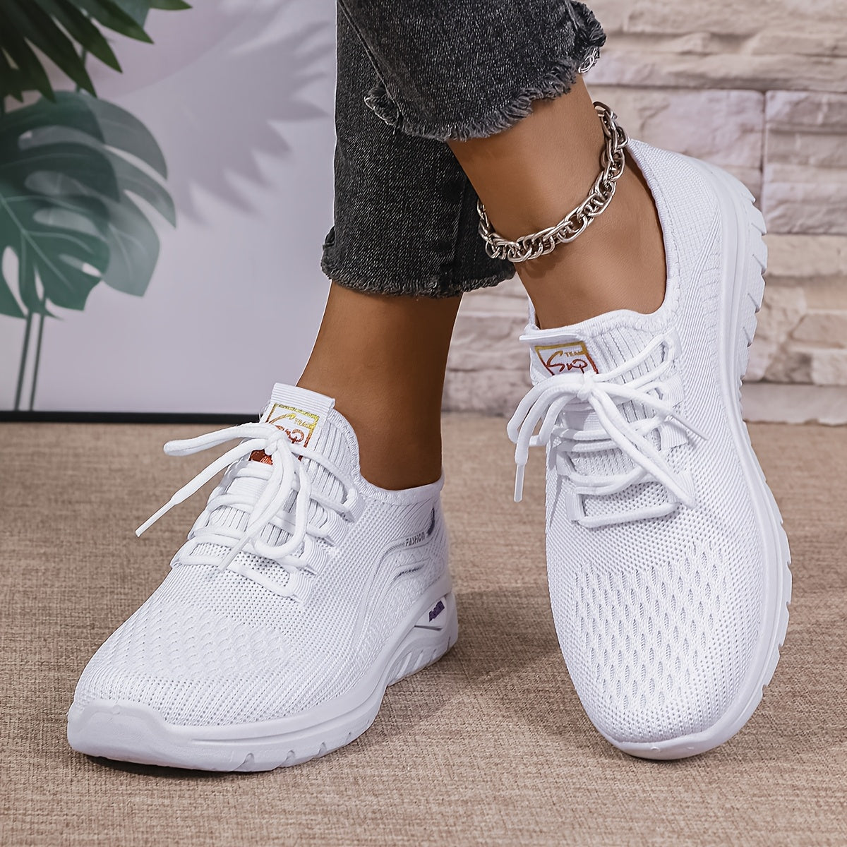 Alice - Women's Orthopedic Lace-Up Sneakers with Cushioned Sole