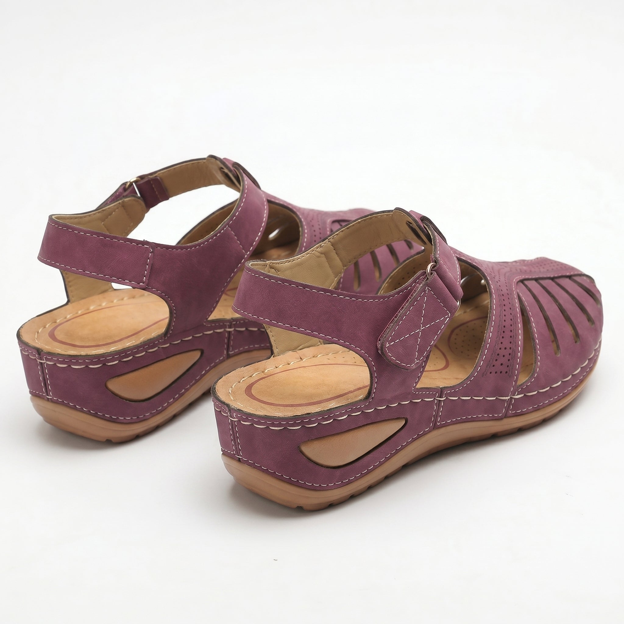 Eleanor - Women's Orthopedic Cut - Out Sandal - Sandals - Purple - Parker&Brooks