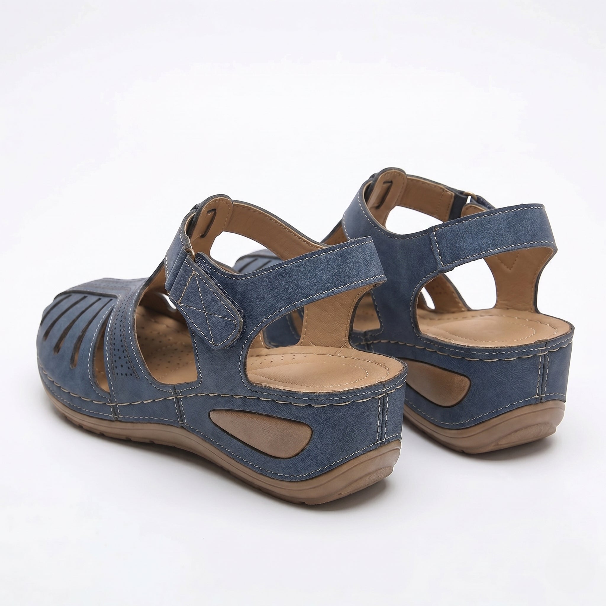 Eleanor - Women's Orthopedic Cut - Out Sandal - Sandals - Light Blue - Parker&Brooks