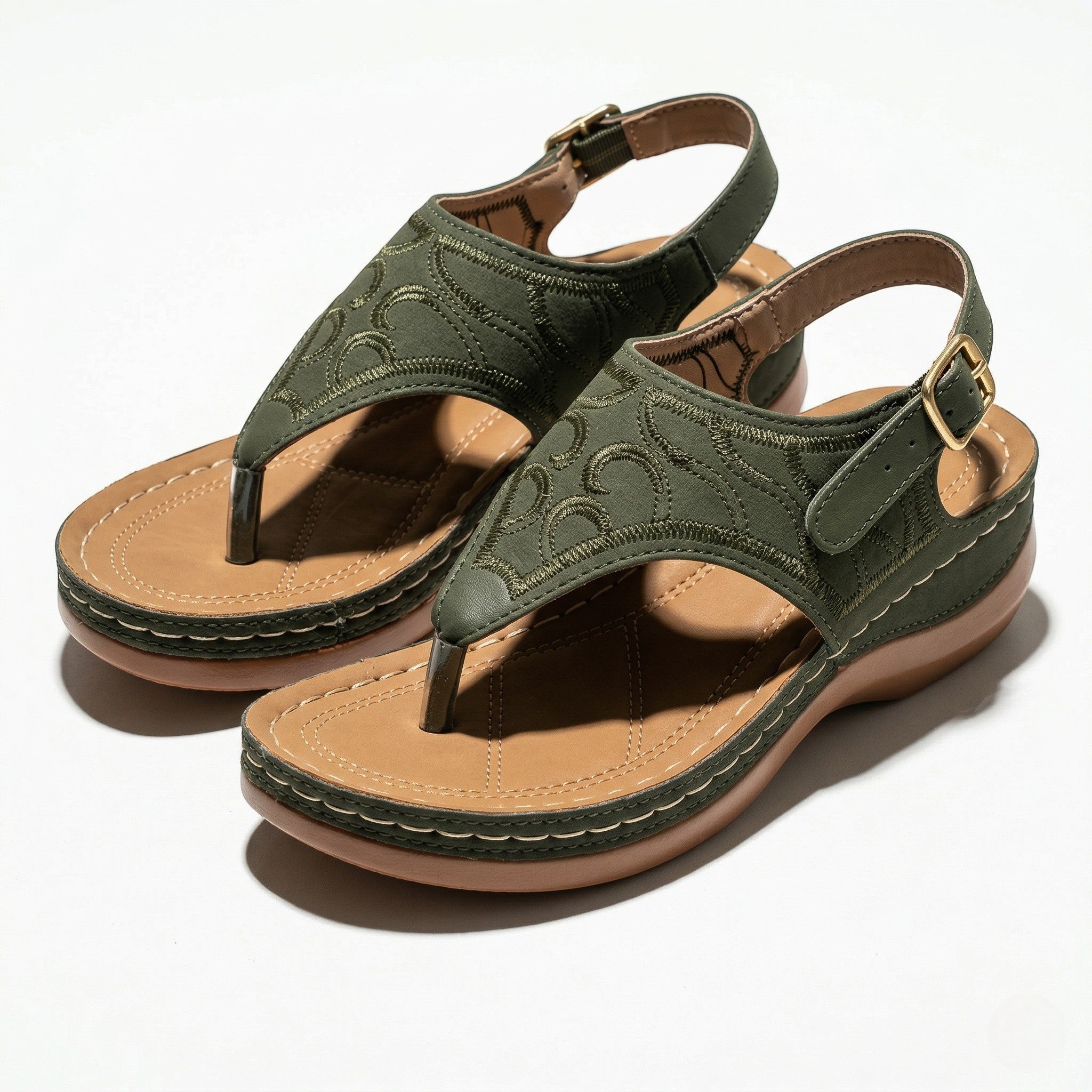 Elena - Women's Breathable Orthopedic Sandals - Sandals - Army Green - Parker&Brooks
