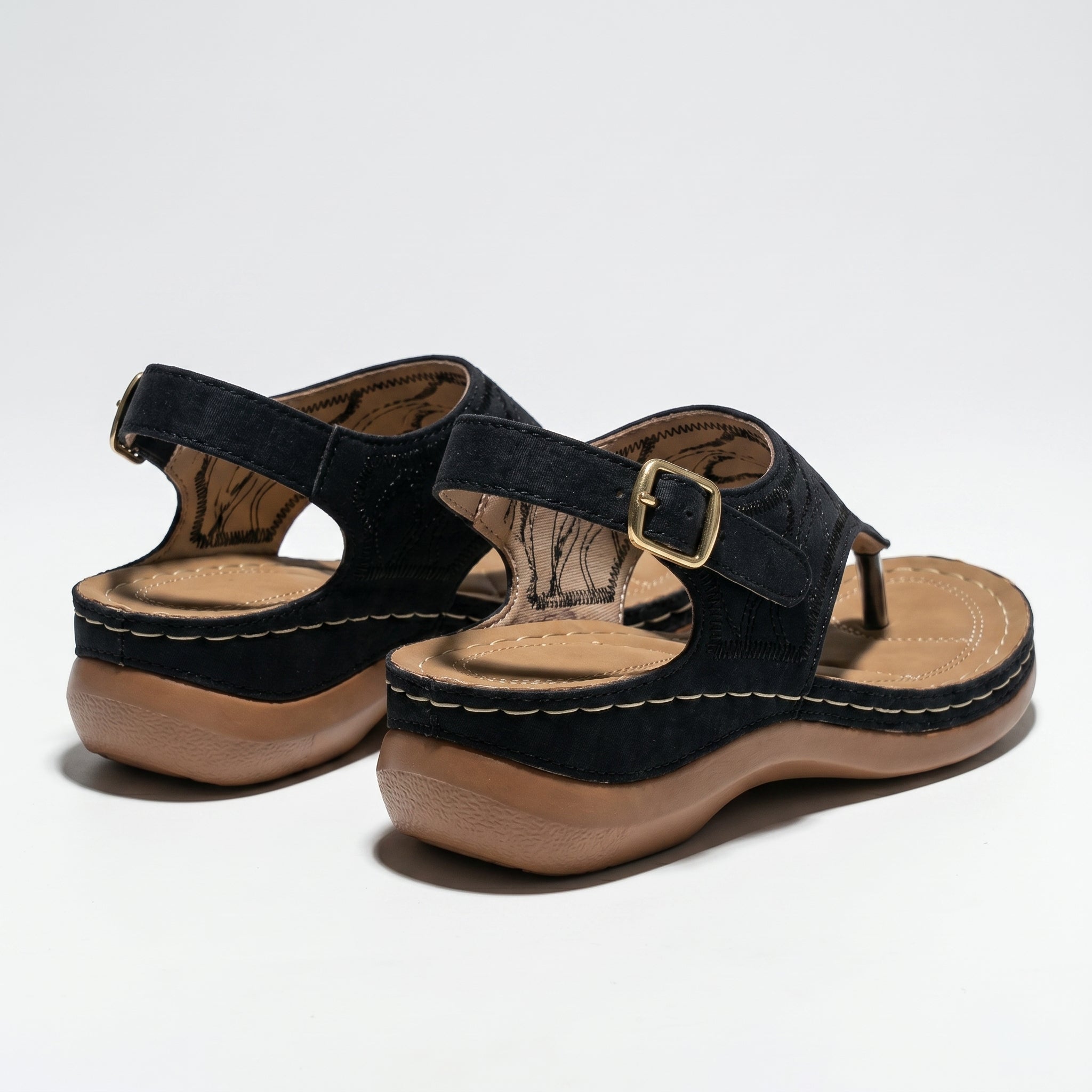 Elena - Women's Breathable Orthopedic Sandals - Sandals - Black - Parker&Brooks