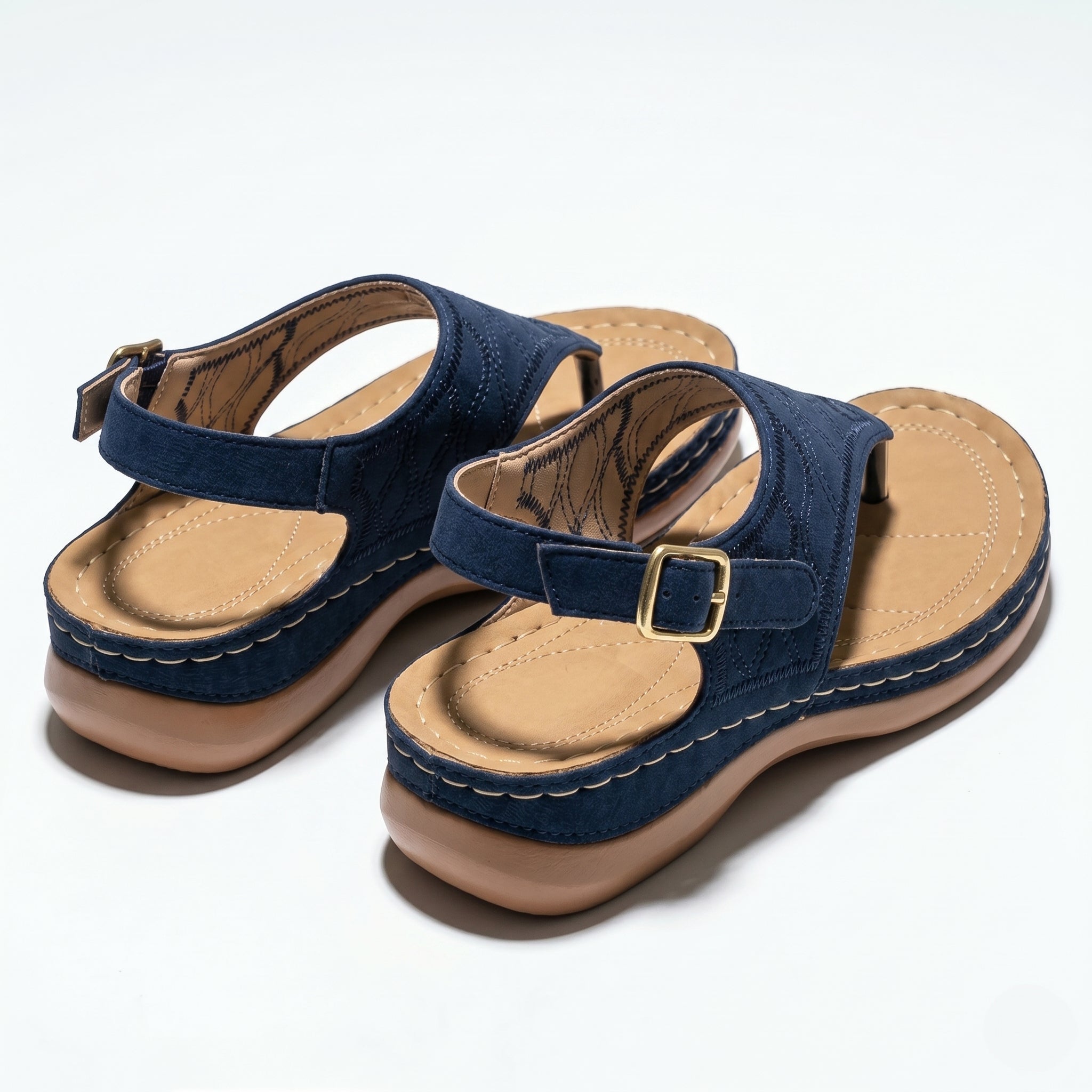 Elena - Women's Breathable Orthopedic Sandals - Sandals - Navy Blue - Parker&Brooks