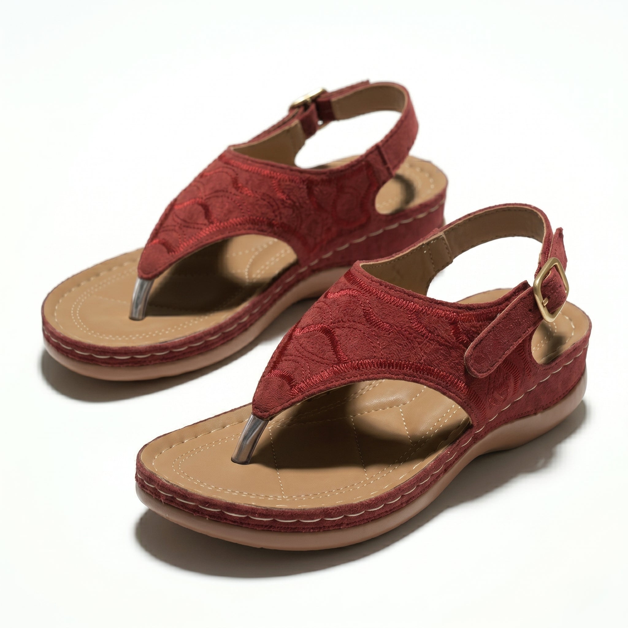 Elena - Women's Breathable Orthopedic Sandals - Sandals - Red - Parker&Brooks