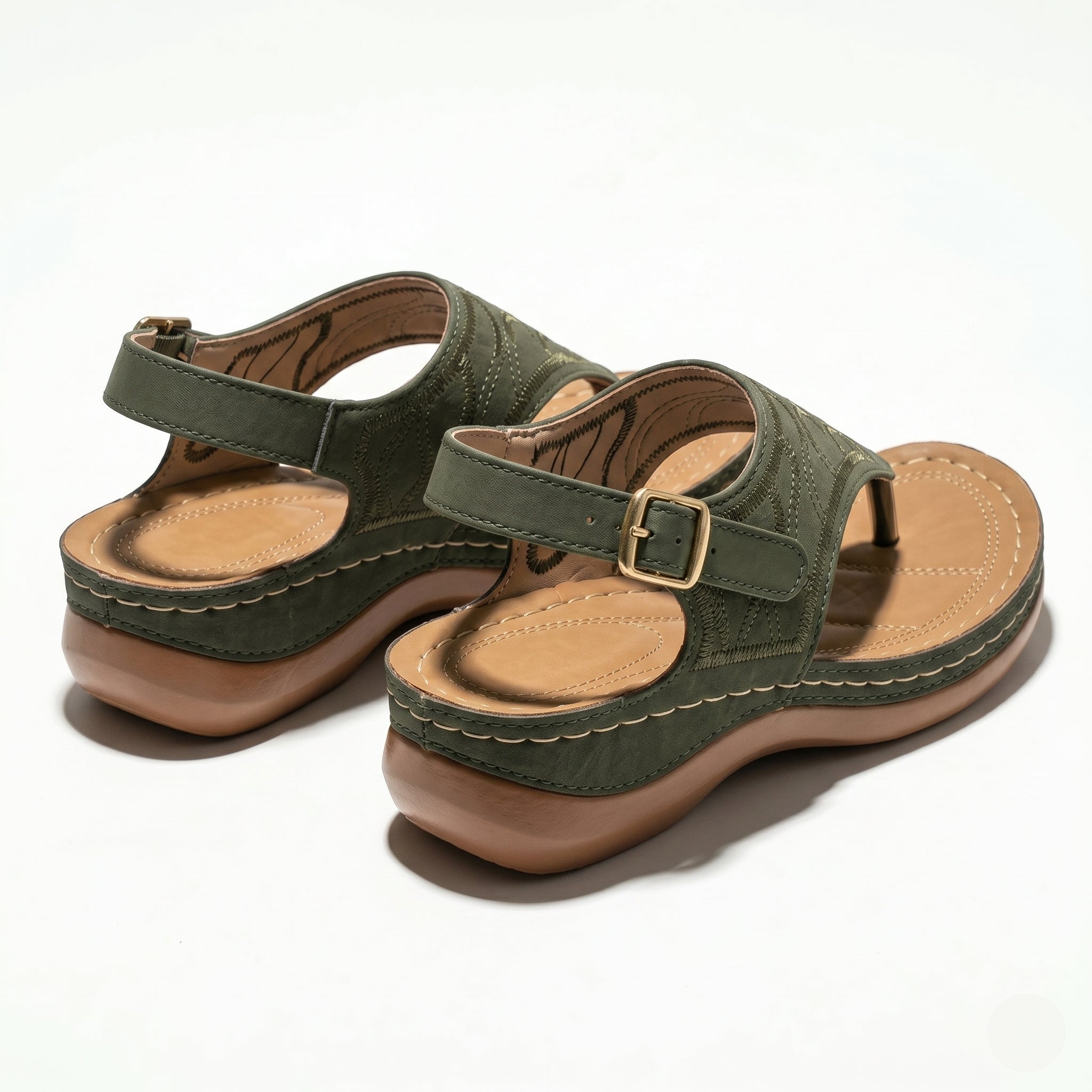 Elena - Women's Breathable Orthopedic Sandals - Sandals - Army Green - Parker&Brooks