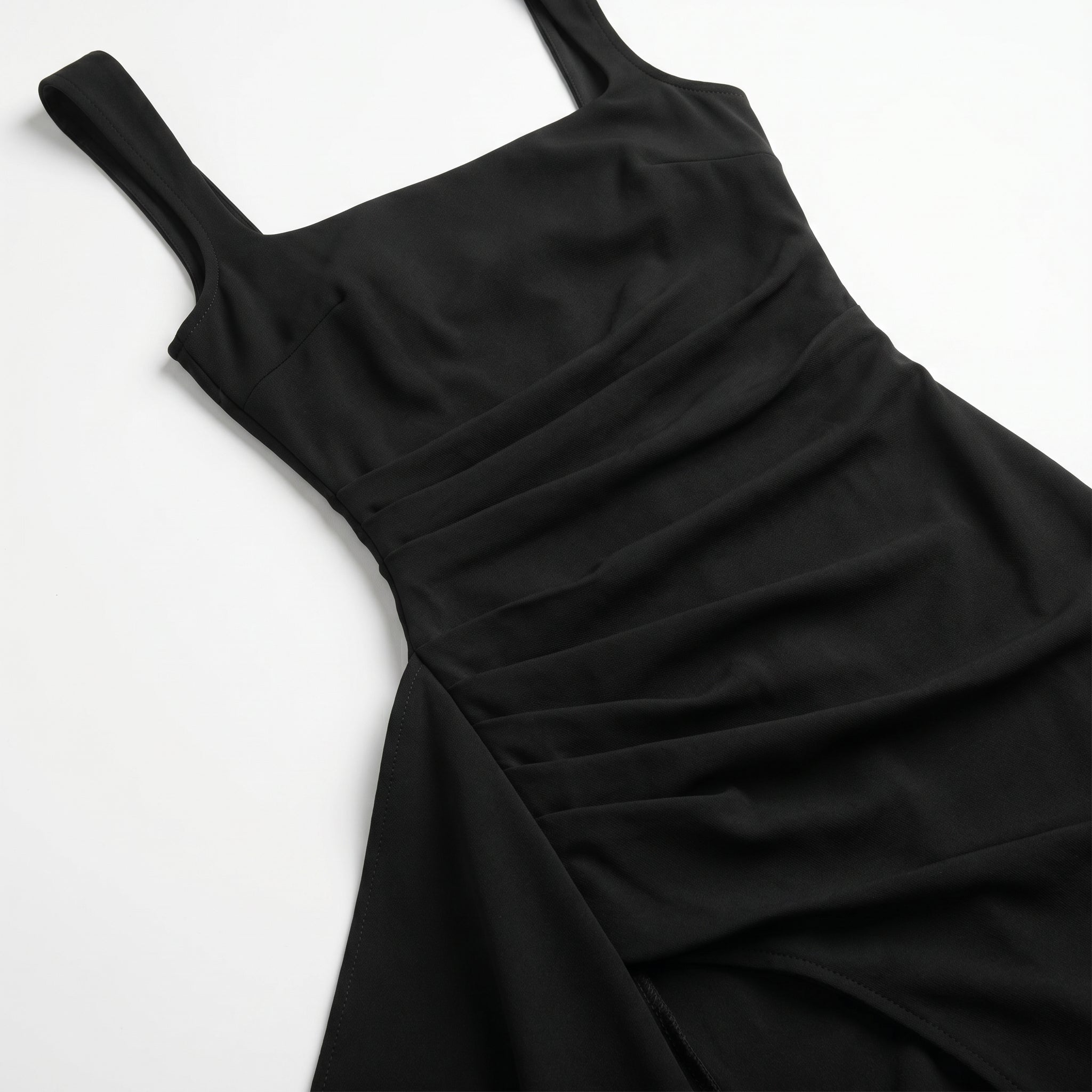 Elena - Women's Elegant Evening Maxi Dress with High Slit - Maxi Dress - Black - Parker&Brooks