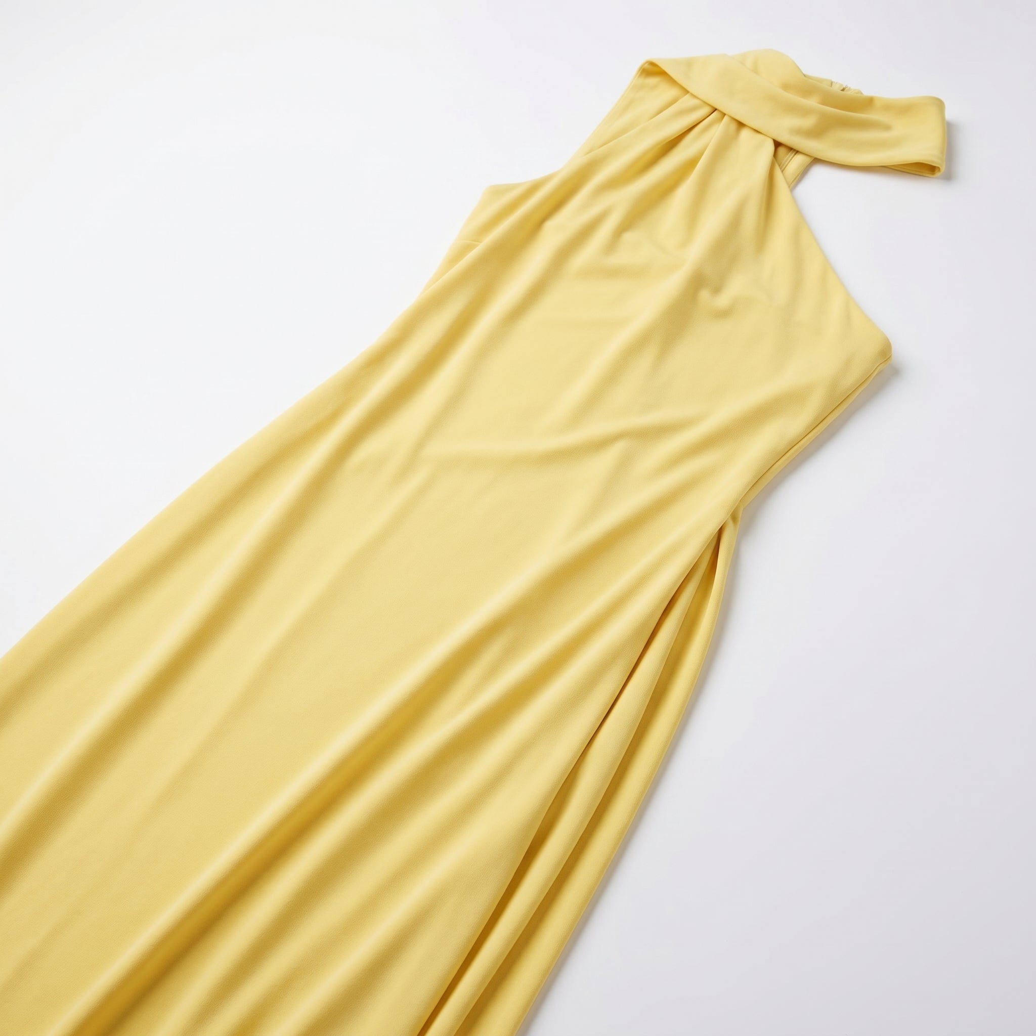Elena - Women's Elegant Wedding Guest Backless Maxi Dress - Maxi Dress - Light Yellow - Parker&Brooks