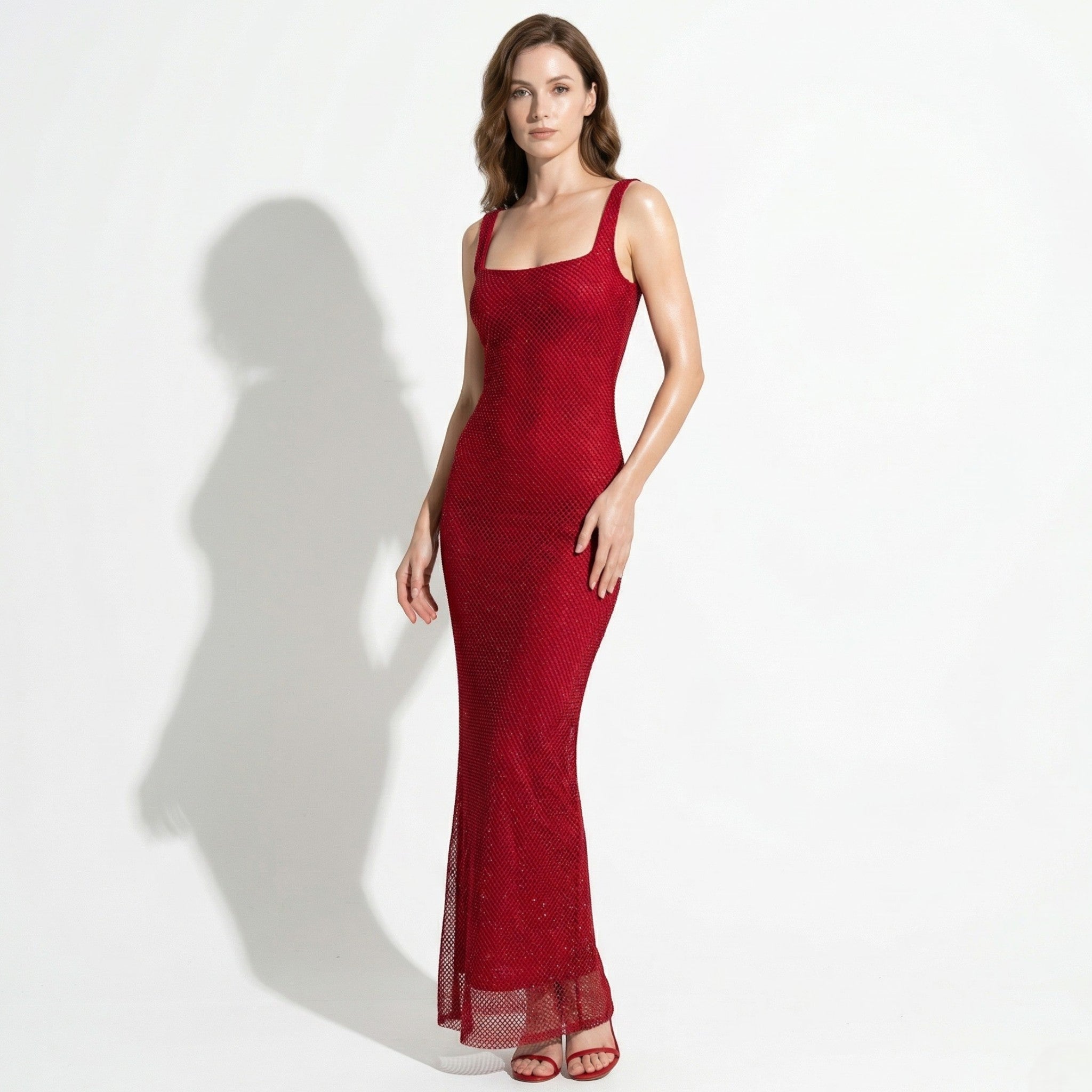 Elizabeth - Women's Elegant Evening Sequin Maxi Dress - Dress - Red - Parker&Brooks