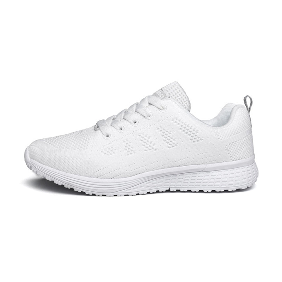 Ella - Women's Breathable Knit Sneakers - Trainers - White - Parker&Brooks