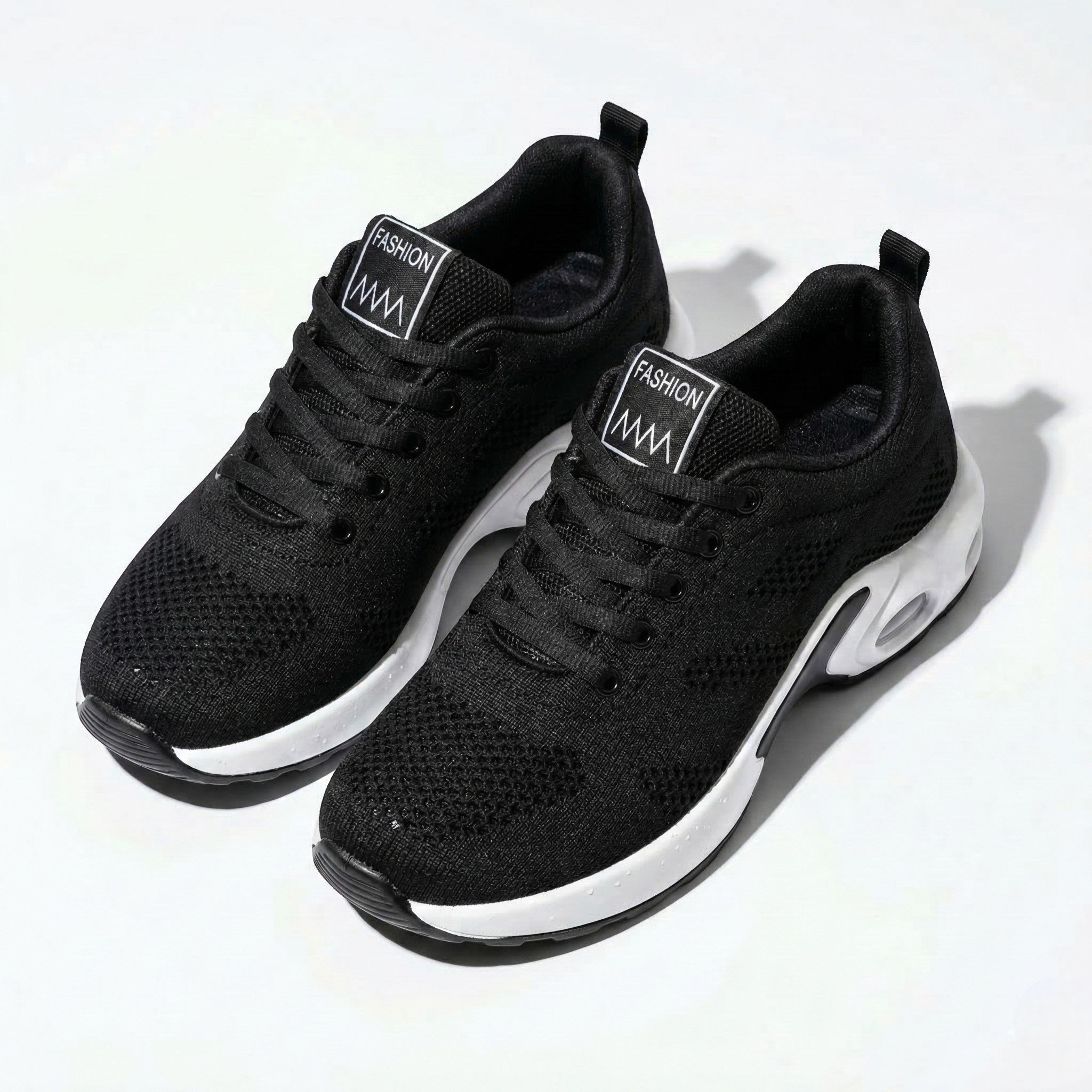 Ella - Women's Orthopedic Air Cushioning Sneakers - Sneakers - Black - Parker&Brooks